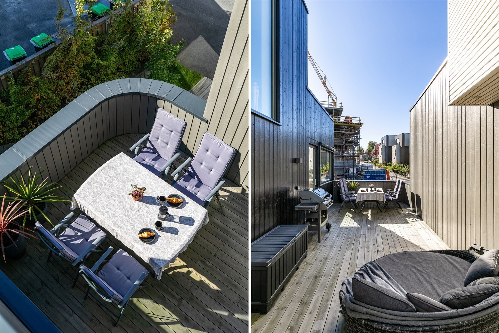 Uterom tilknyttet alle tre etasjer gir fleksibilitet og mulighet til å følge solens gang gjennom dagen. Galleribilde