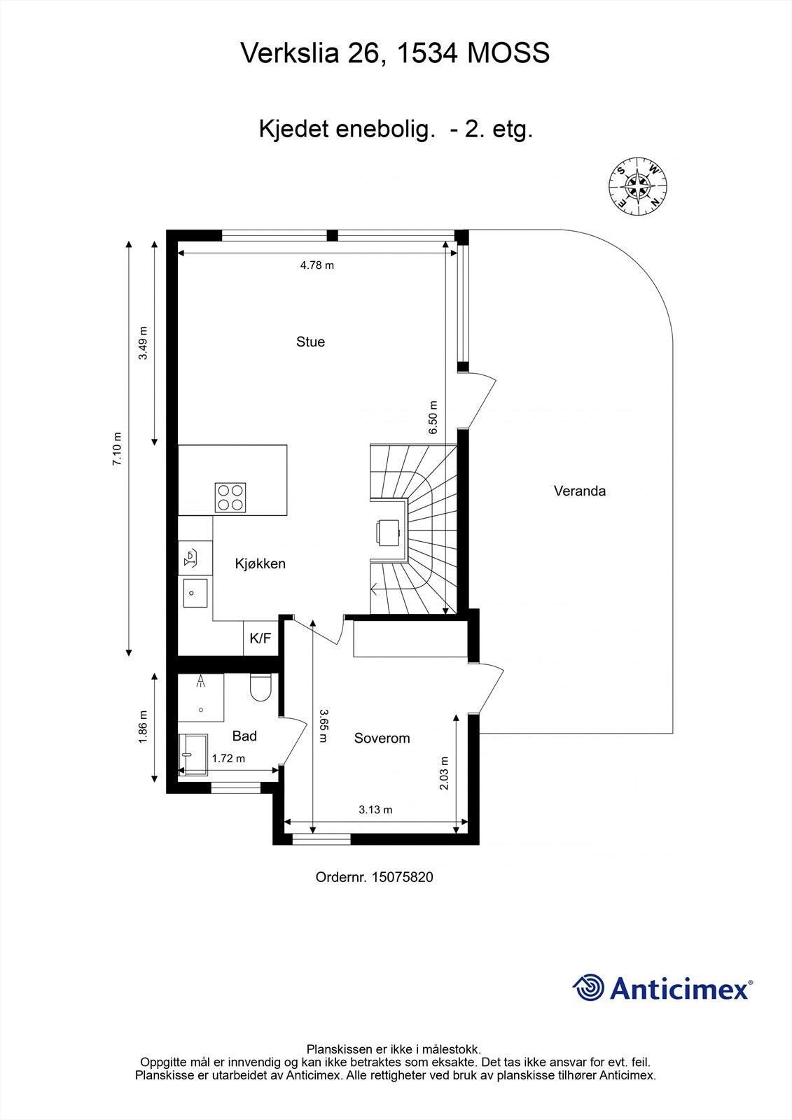 Veiledende skisse av andre etasje / midtre plan. Galleribilde