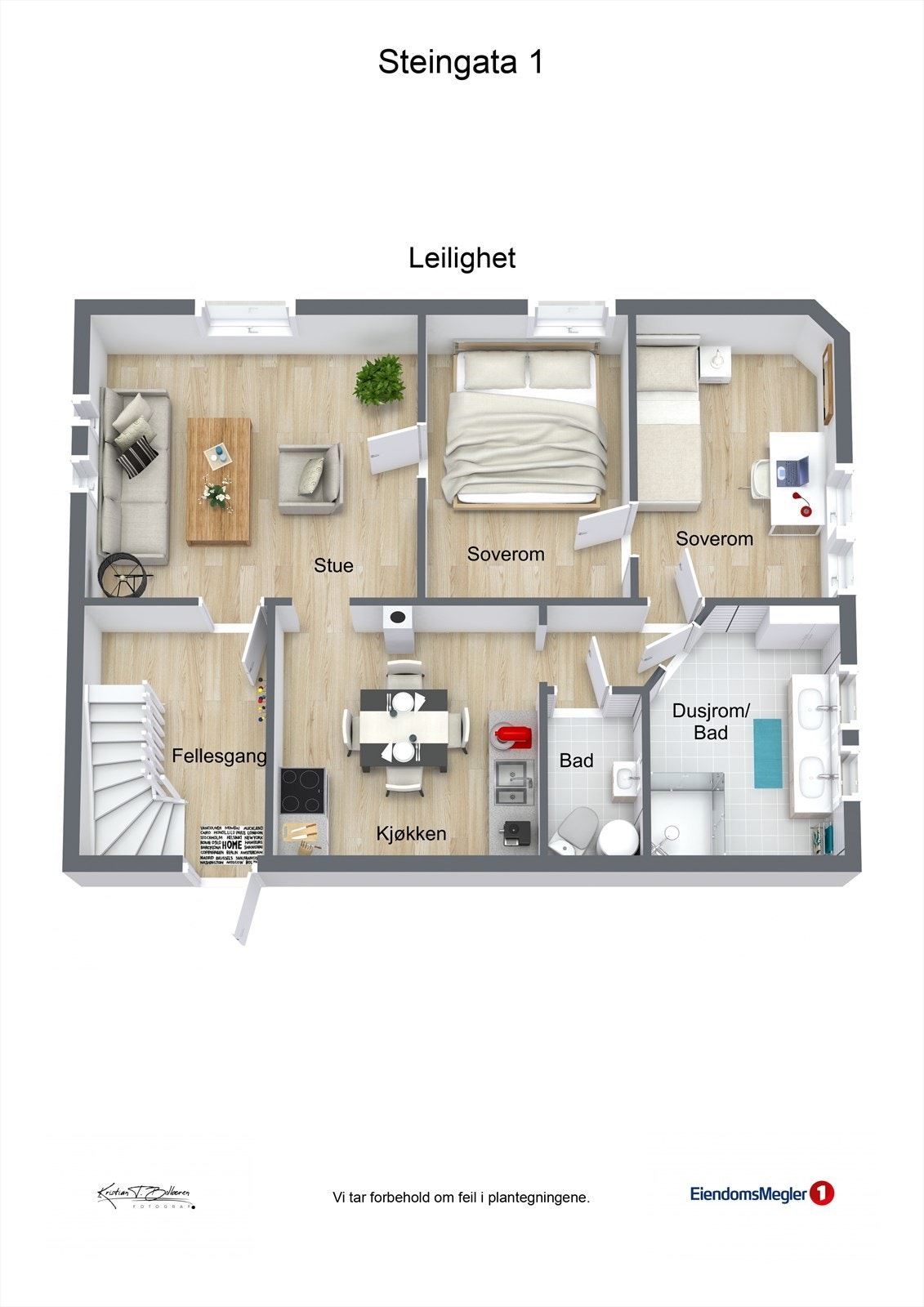 Plantegning 1. etasje Steingata 1 Galleribilde