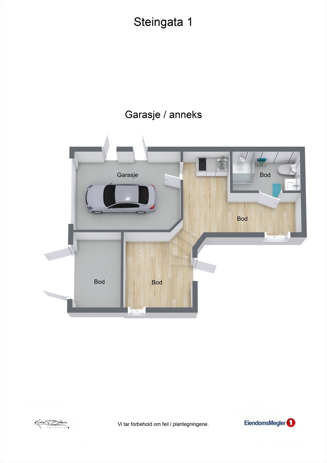Plantegning sidebygning som medfølger. Galleribilde