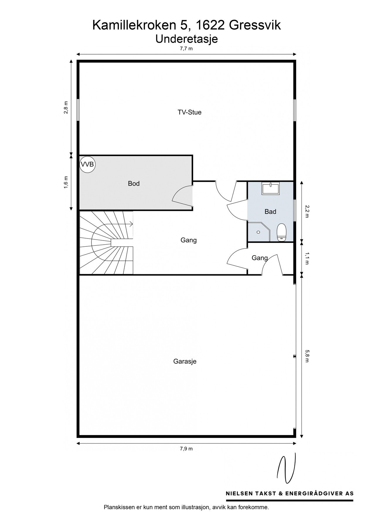 Plantegning underetasje. Galleribilde