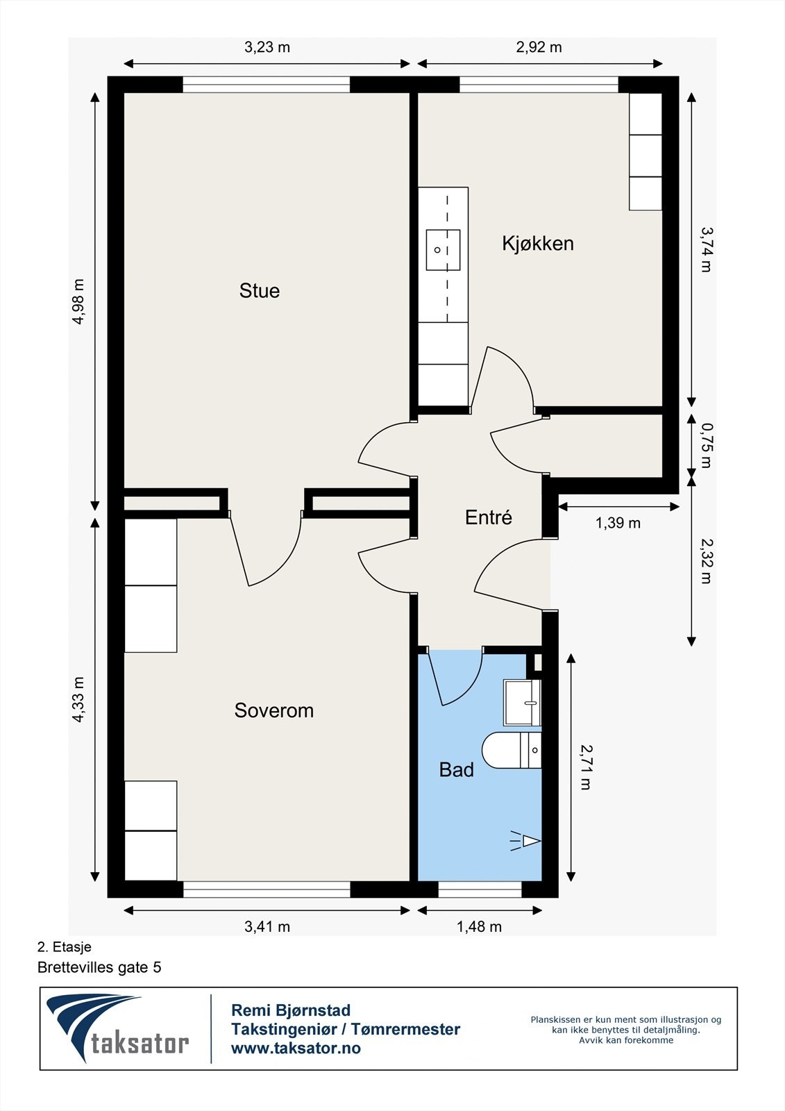 Brettevilles gate 5 Plantegning. Galleribilde