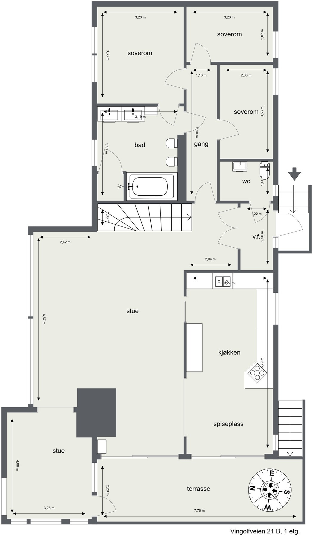 Plantegning 1. etasje. Galleribilde