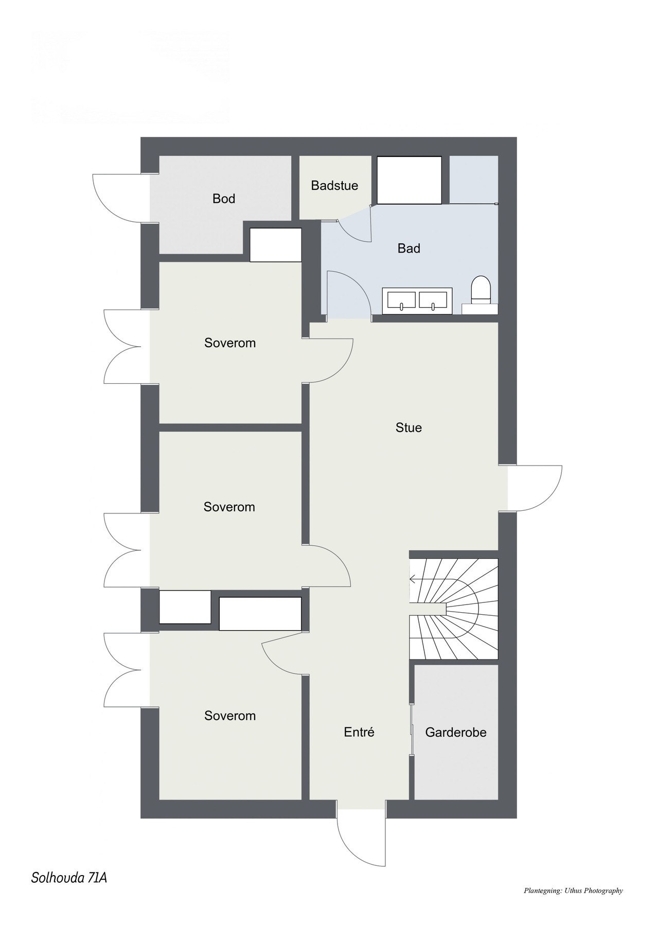 Plantegning 1. etg. Galleribilde