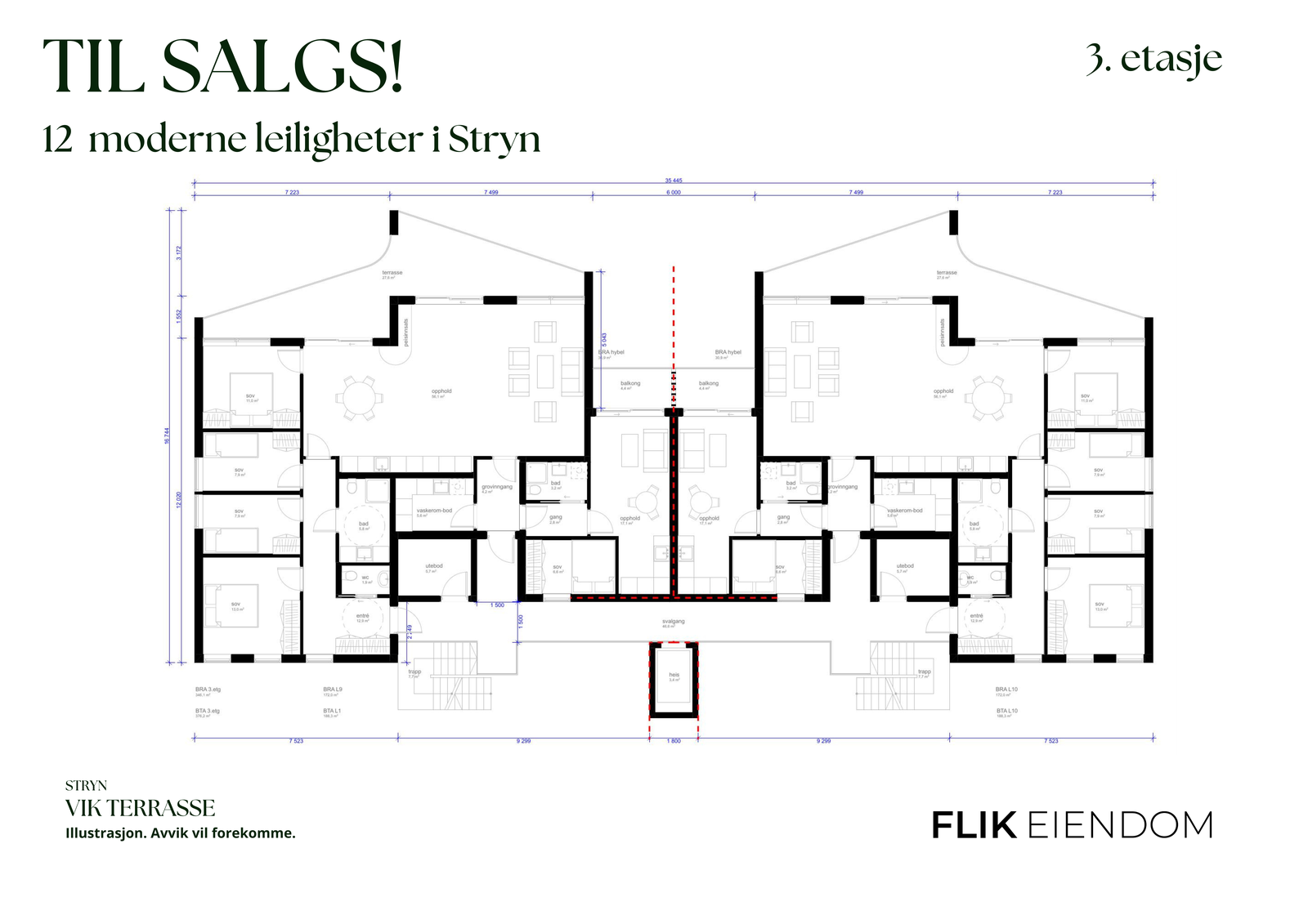 Leiligheter 301 og 302. Galleribilde