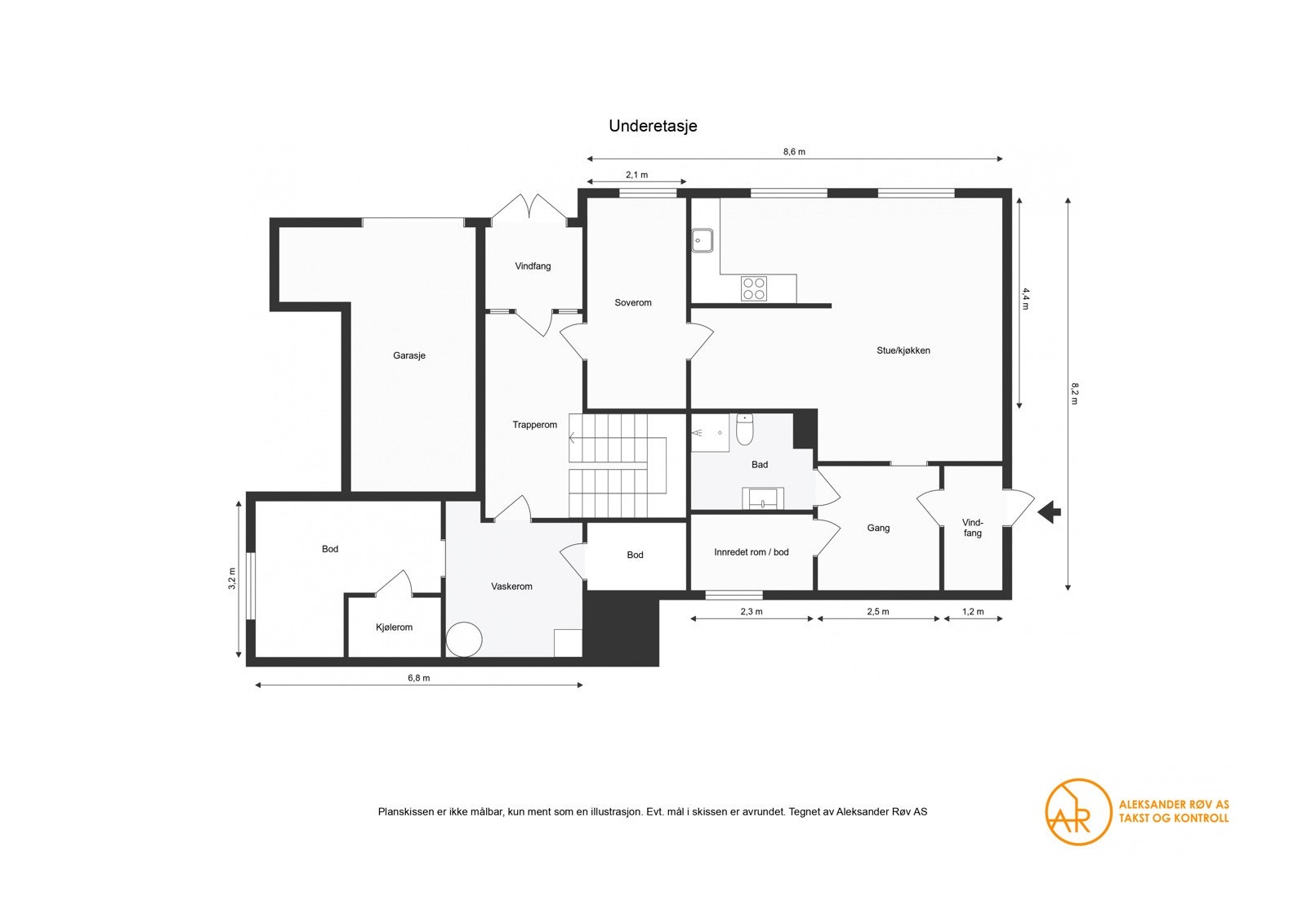 Plantegning underetasje Galleribilde