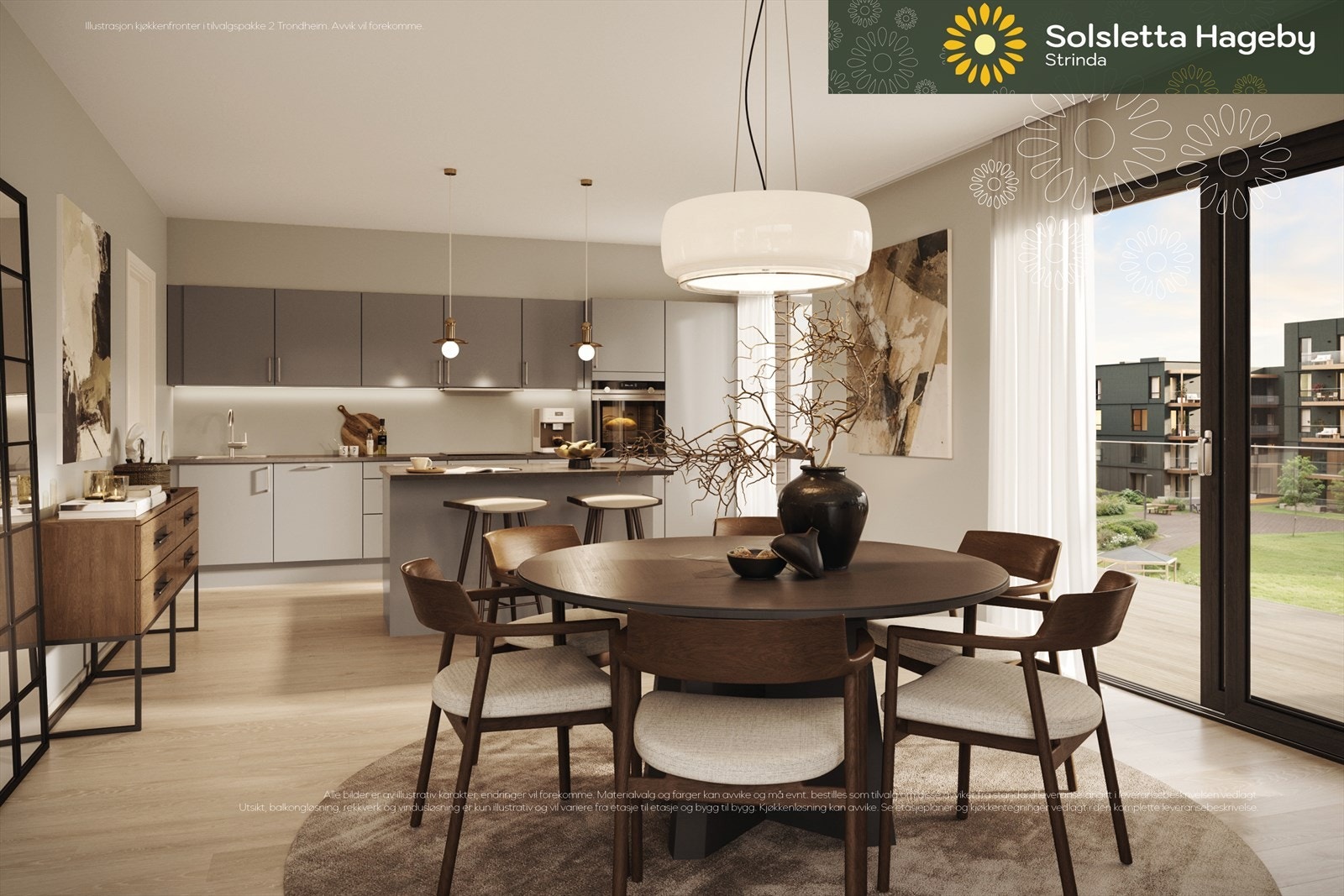 Illustrasjon av kjøkken. Se neste bilde for leilighetens kjøkkentegning Galleribilde