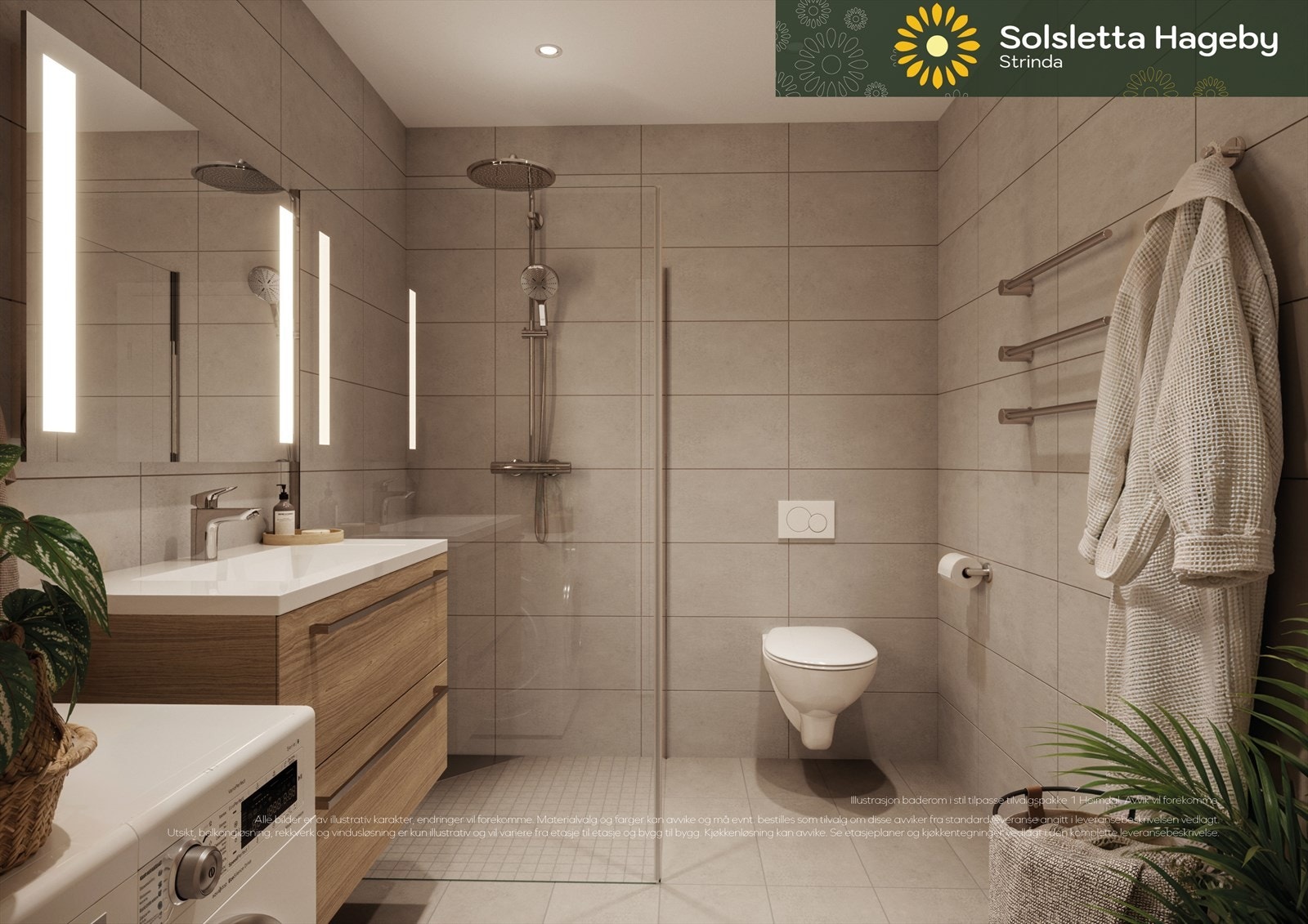 Delikat flislagt baderom. Rommet er på ca. 4,5m². Baderommet er også oppgradert med 60x60 Marazzi Factor Grigio flis på både vegger og gulv. Flisen er i en grålig tone Galleribilde