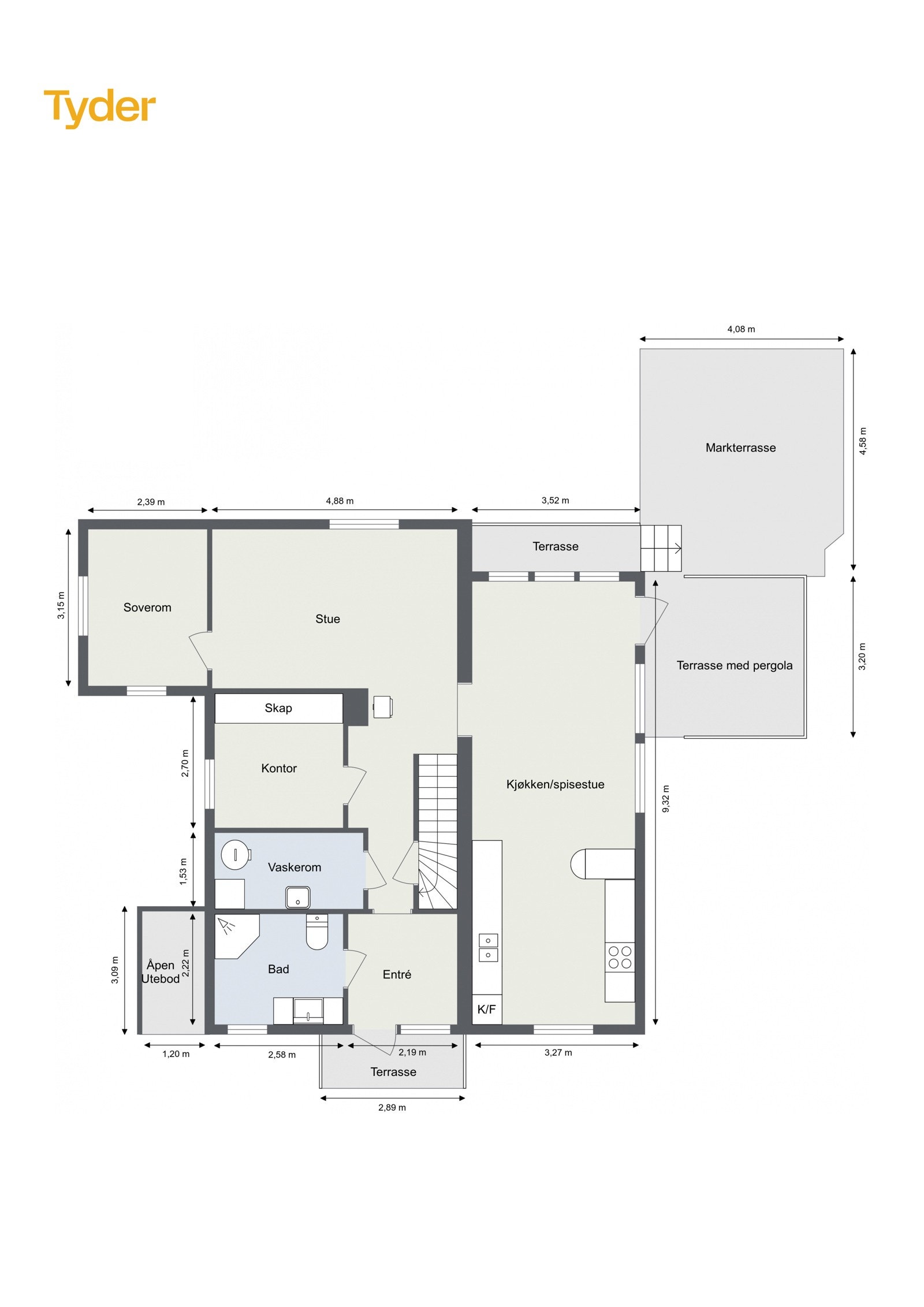 Plantegning 1.etasje Galleribilde