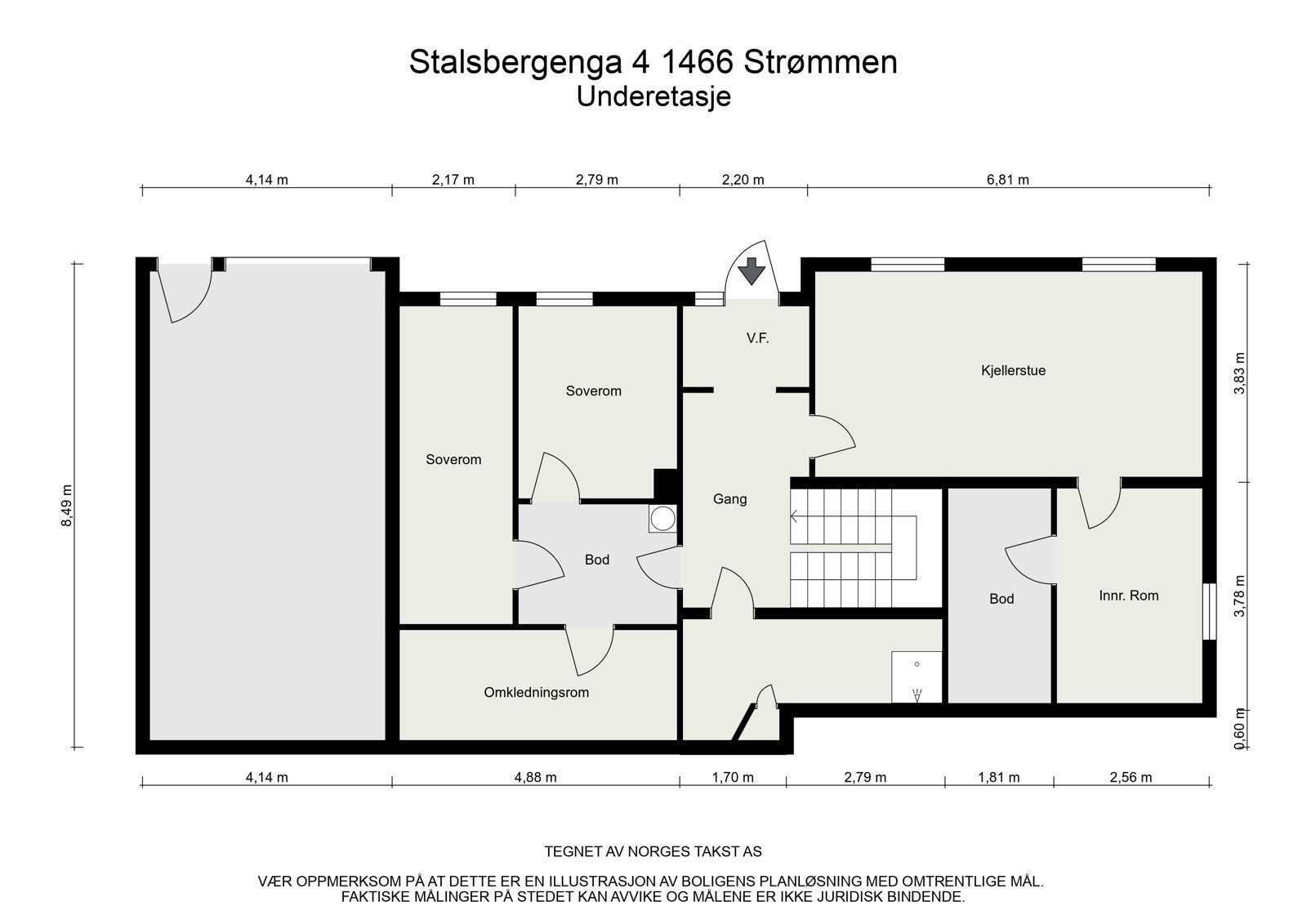 Plantegning underetasje. Galleribilde