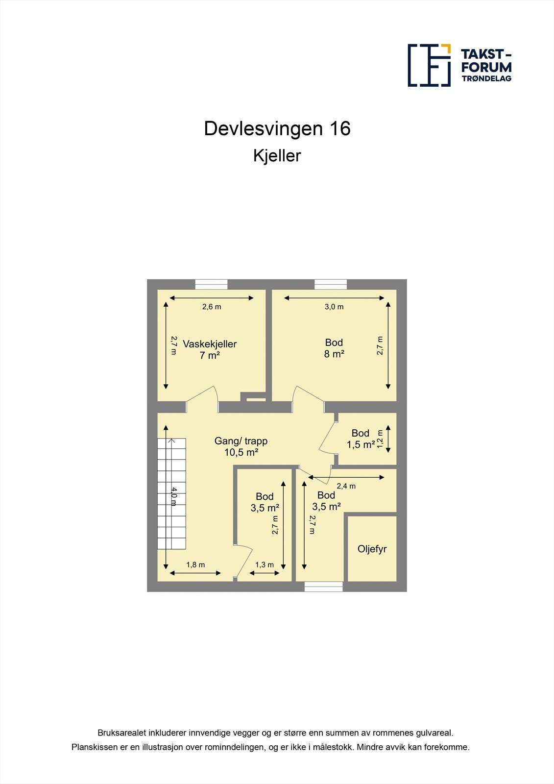 Planskisse kjeller. Galleribilde