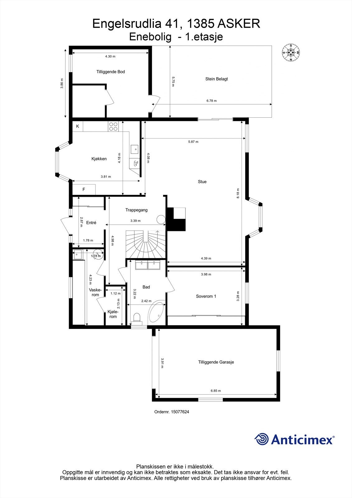 Plantegning 1. etasje Galleribilde
