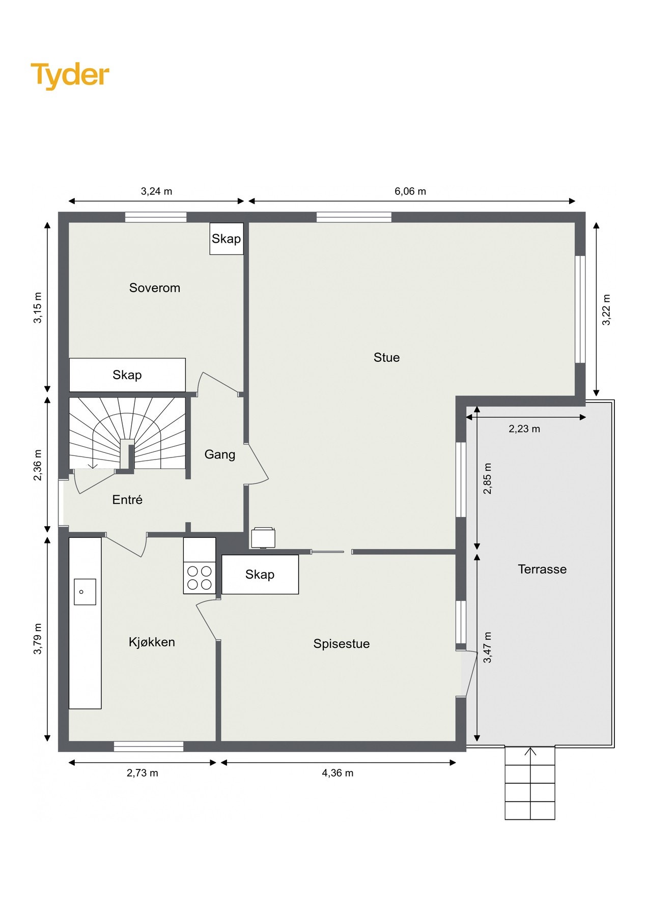 Plantegning - 1.etasje Galleribilde