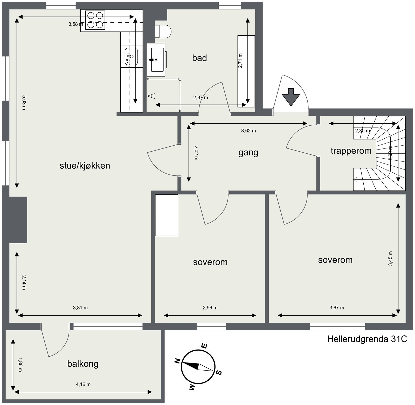 Plantegning 3. etasje. Galleribilde