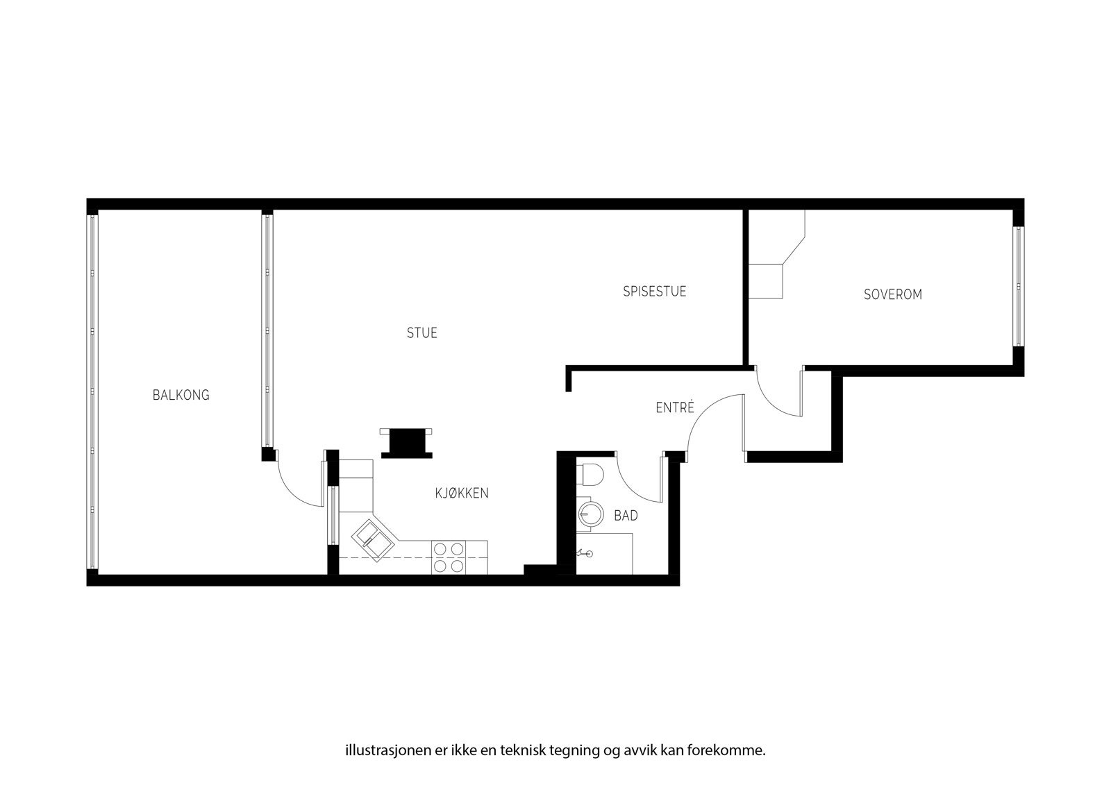 Plantegning Leilighet i 4 etasje. Galleribilde