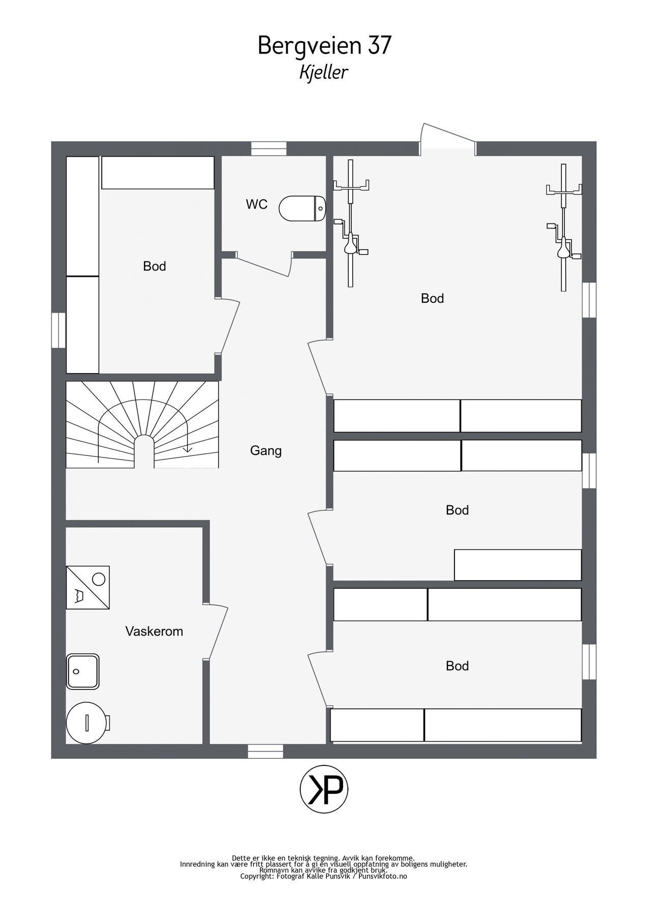 Plantegning kjeller Galleribilde