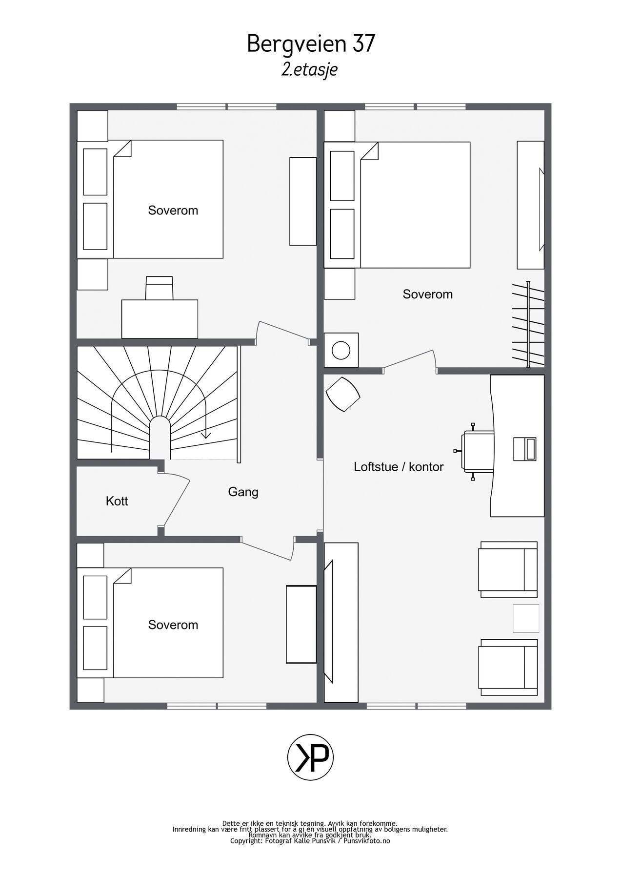 Plantegning 2. etasje Galleribilde