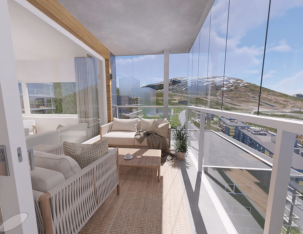 Fantastisk sørvestvendt hjørnebeliggenhet med svært gode solforhold og flott utsikt. Galleribilde