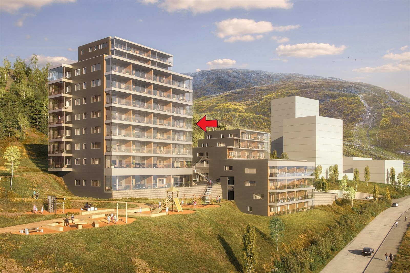 Leiligheten har en attraktiv hjørnebeliggenhet i 6. etasje, med fantastisk, uavbrutt utsikt mot vest. Galleribilde