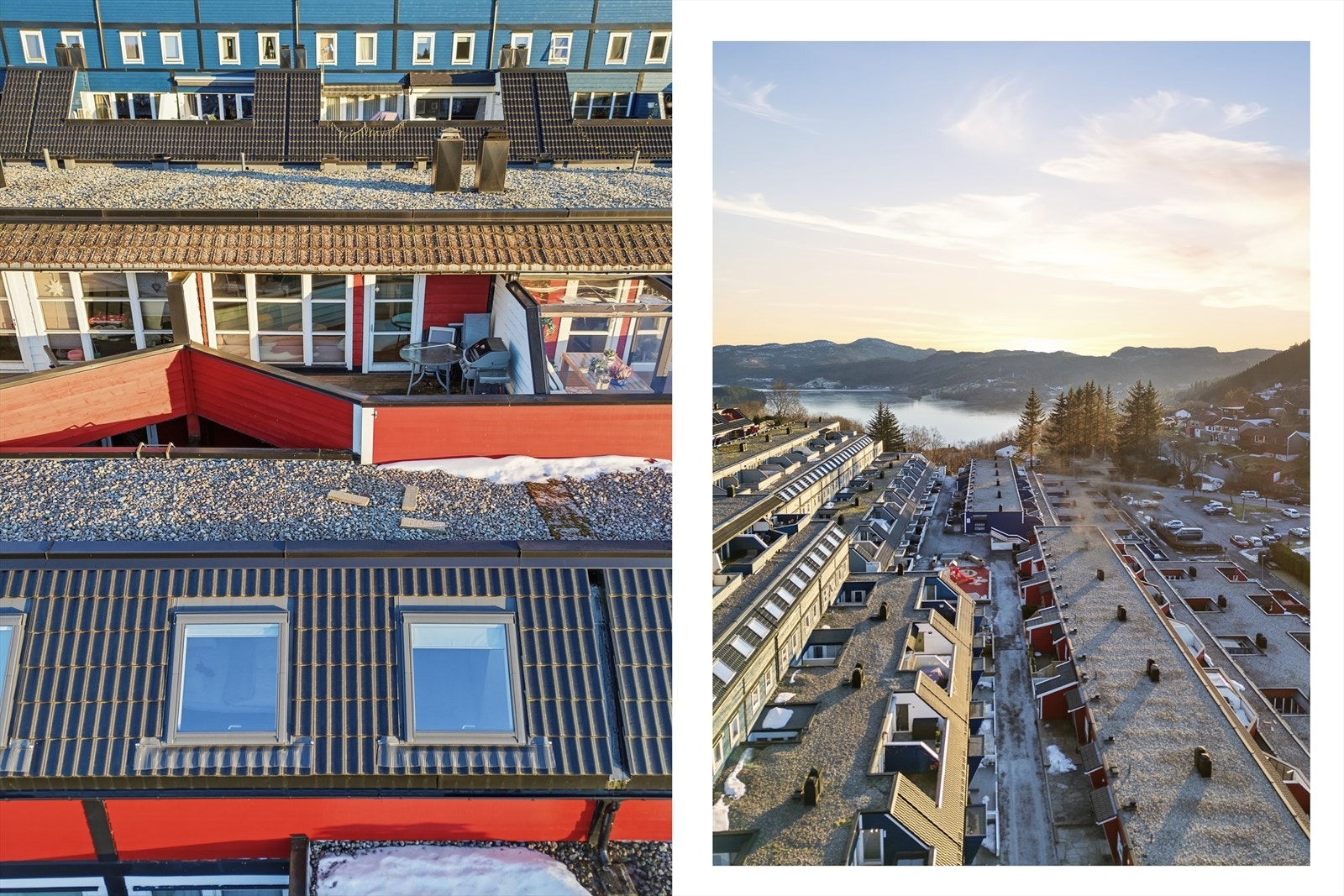 Sameiet Solsiden Terrasse består av i alt 166 terrasserte rekkehusleiligheter. Det finnes i alt fem forskjellige typer leiligheter fordelt på 6 bygg. Galleribilde