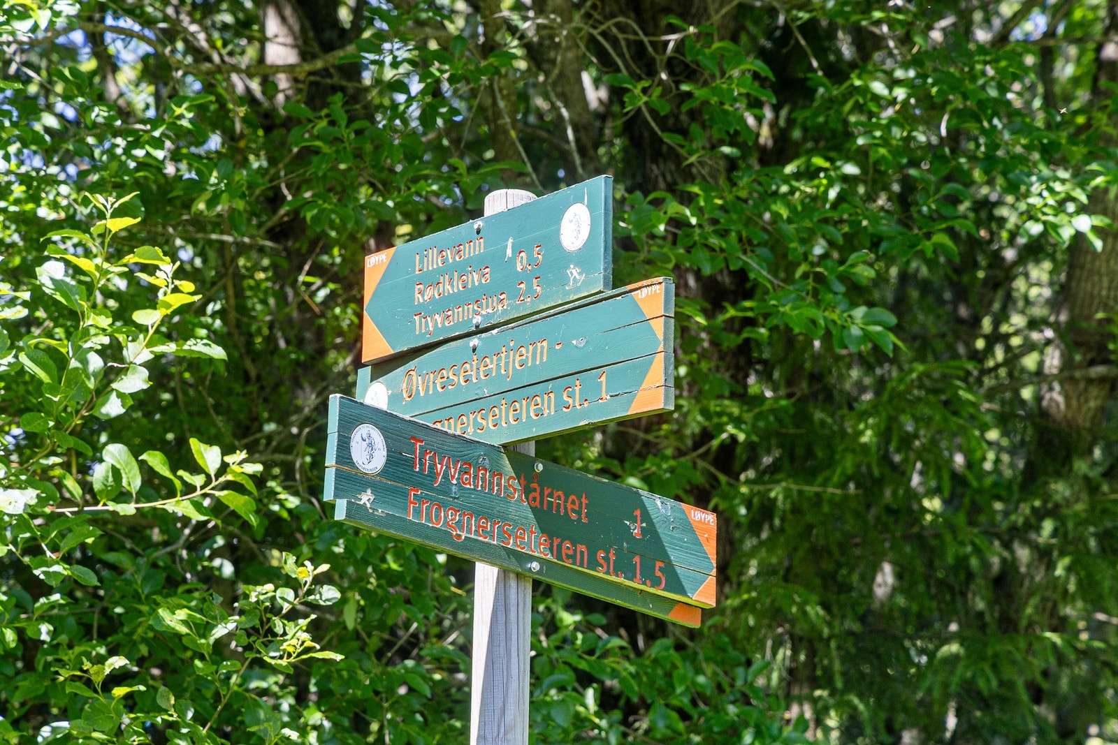 Turstien til bl.a. Lillevann, Tryvannstua og Frognerseteren. Galleribilde