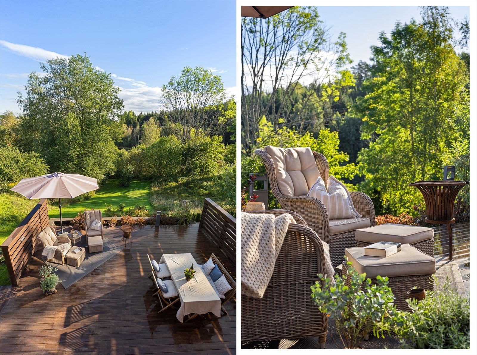 Eiendommen består av en flott hage, stor terrasse og en fantastisk usjenert hverdag. Galleribilde