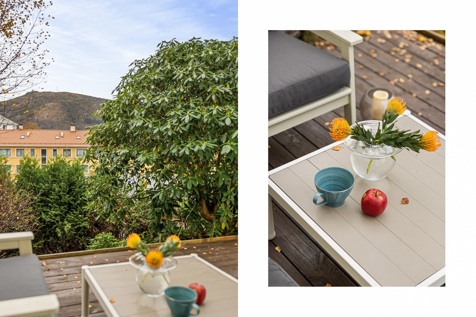 Når det først er fint vær i Bergen er det veldig kjekt å ha gode utendørsareal å oppholde seg på. Galleribilde