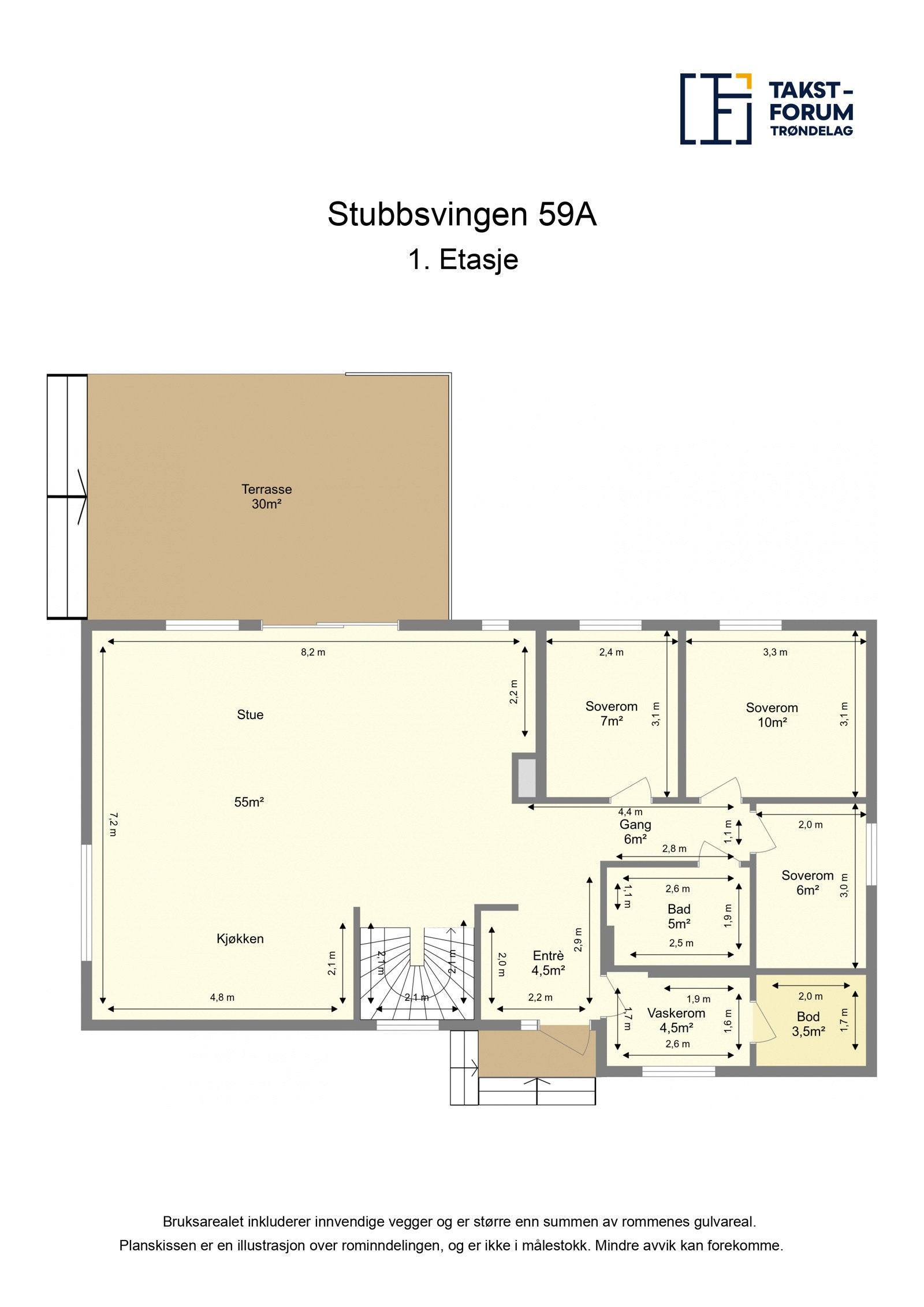 Planskisse 1. etasje. Galleribilde