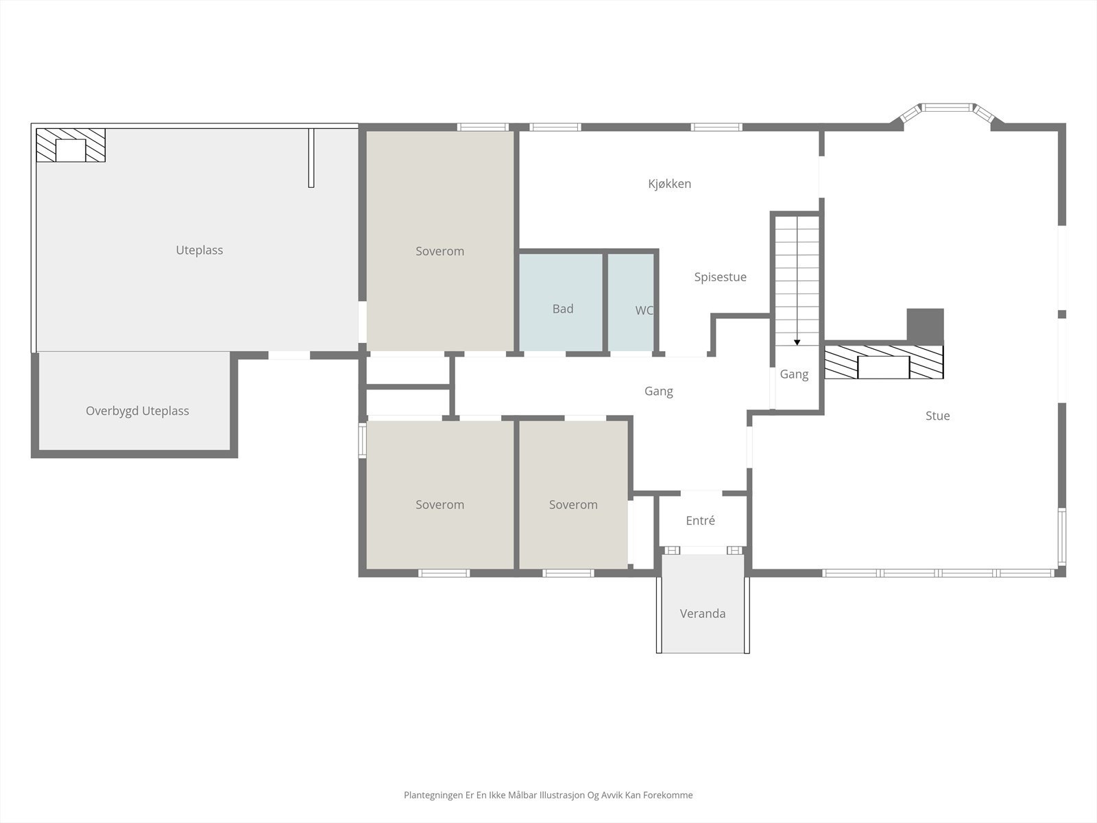 Plantegning plan 1 " Alt på ett plan " Meget praktisk planløsning i begge etasjer Galleribilde