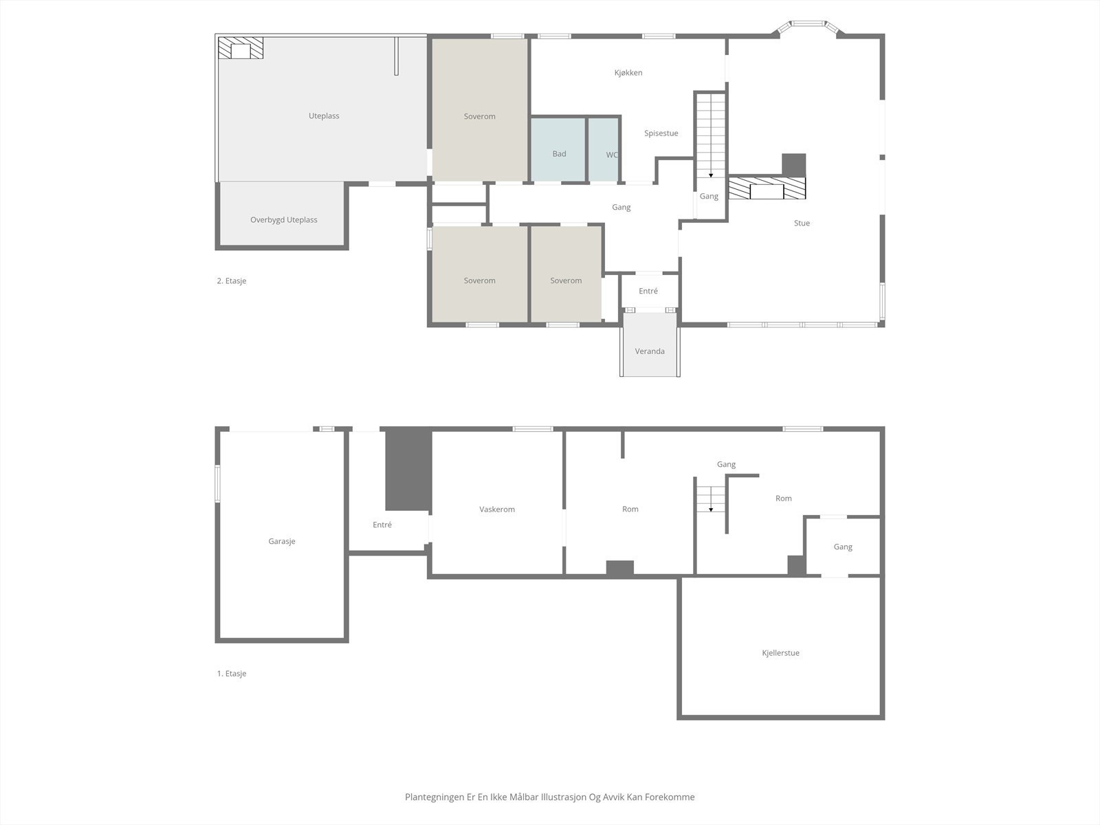 Plantegning begge plan Galleribilde