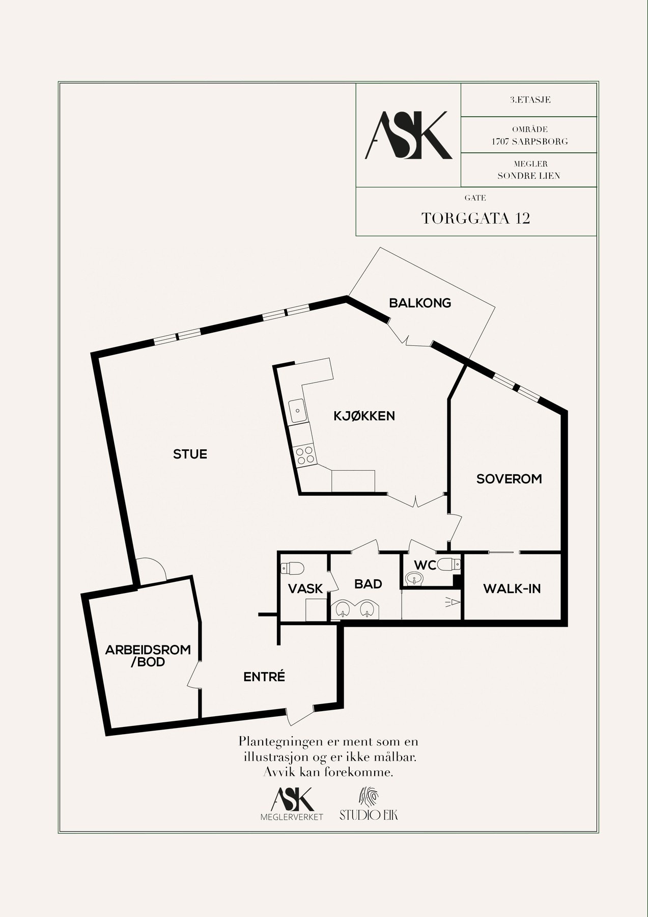 Plantegning 3. etasje Galleribilde