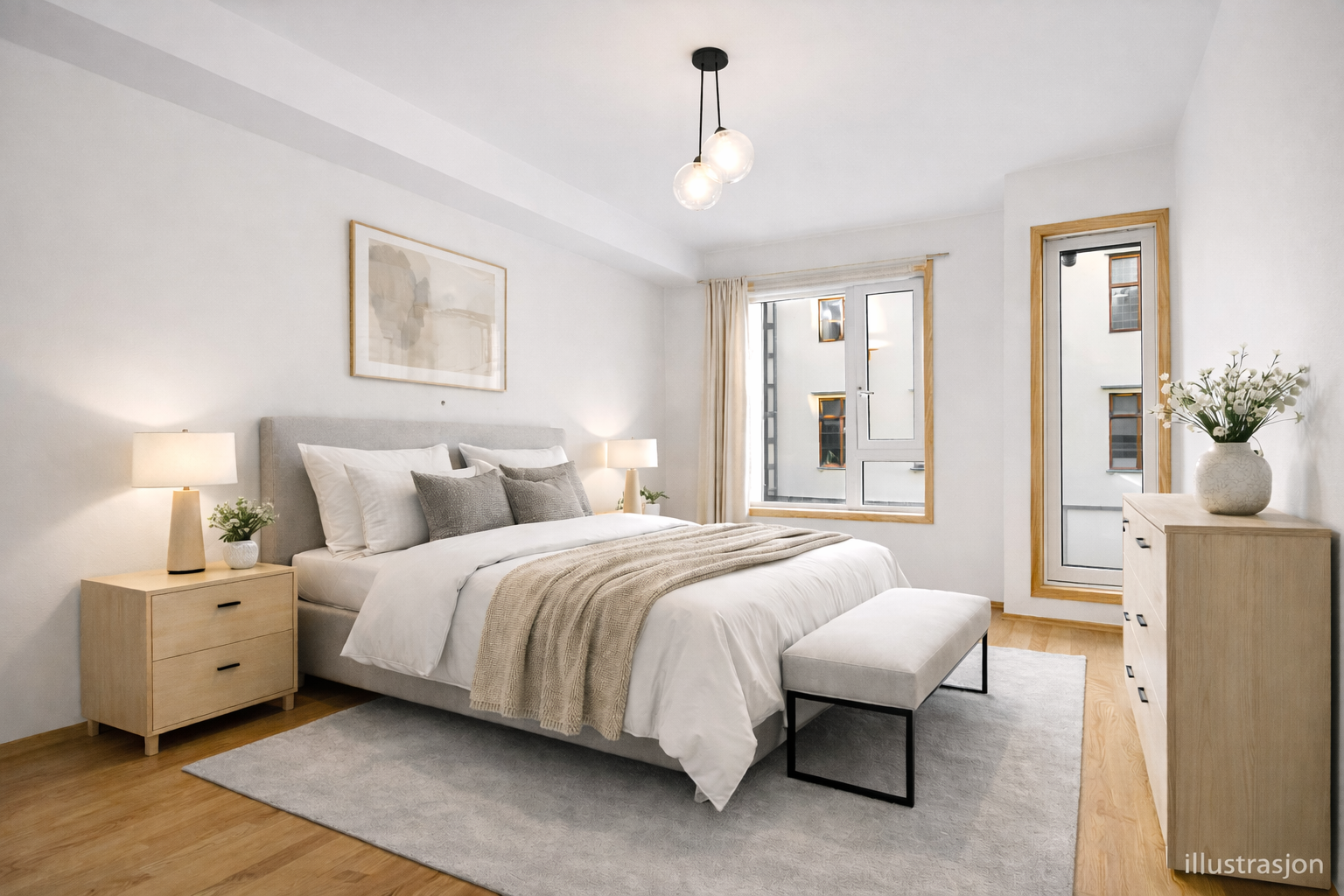 Illustrasjon ved hjelp av AI: med enkle forandringer kan leiligheten bli topp moderne. Galleribilde