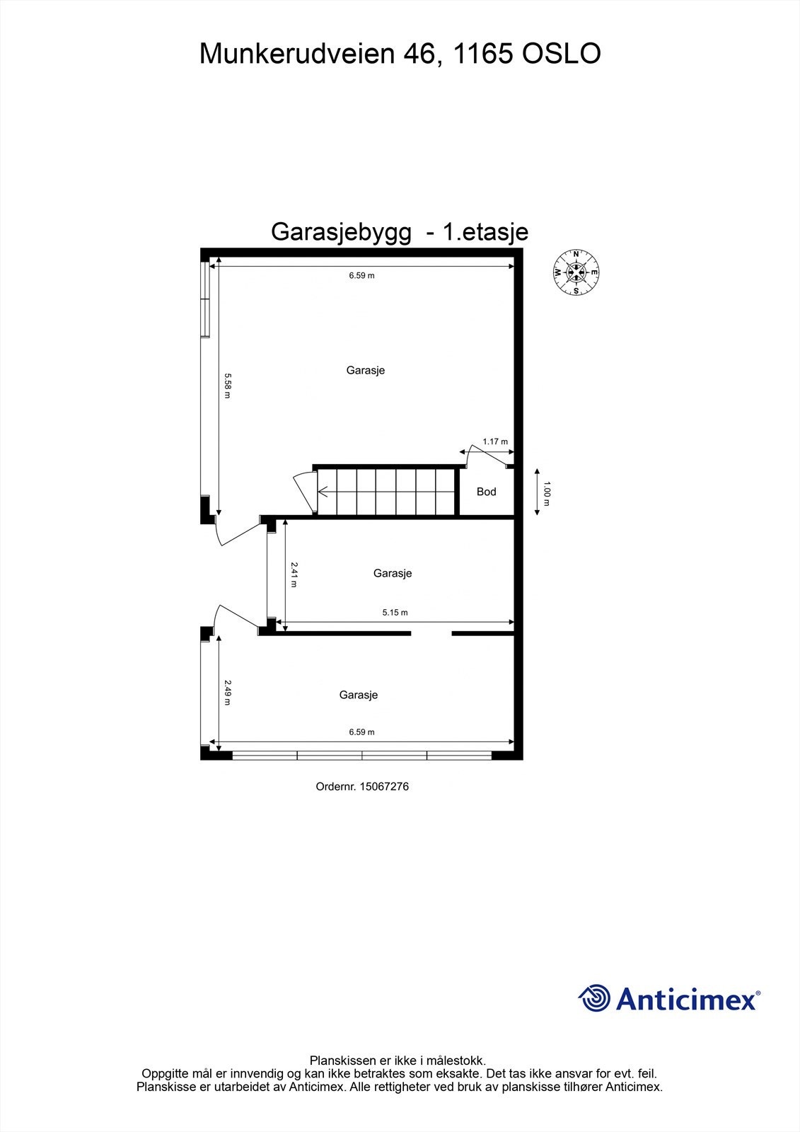 Plantegning garasje 1. etasje Galleribilde