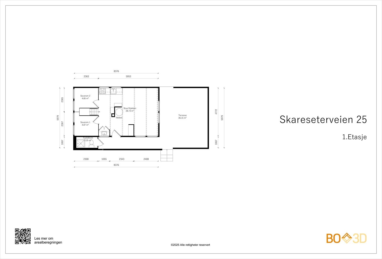 Målsatt planskisse Galleribilde