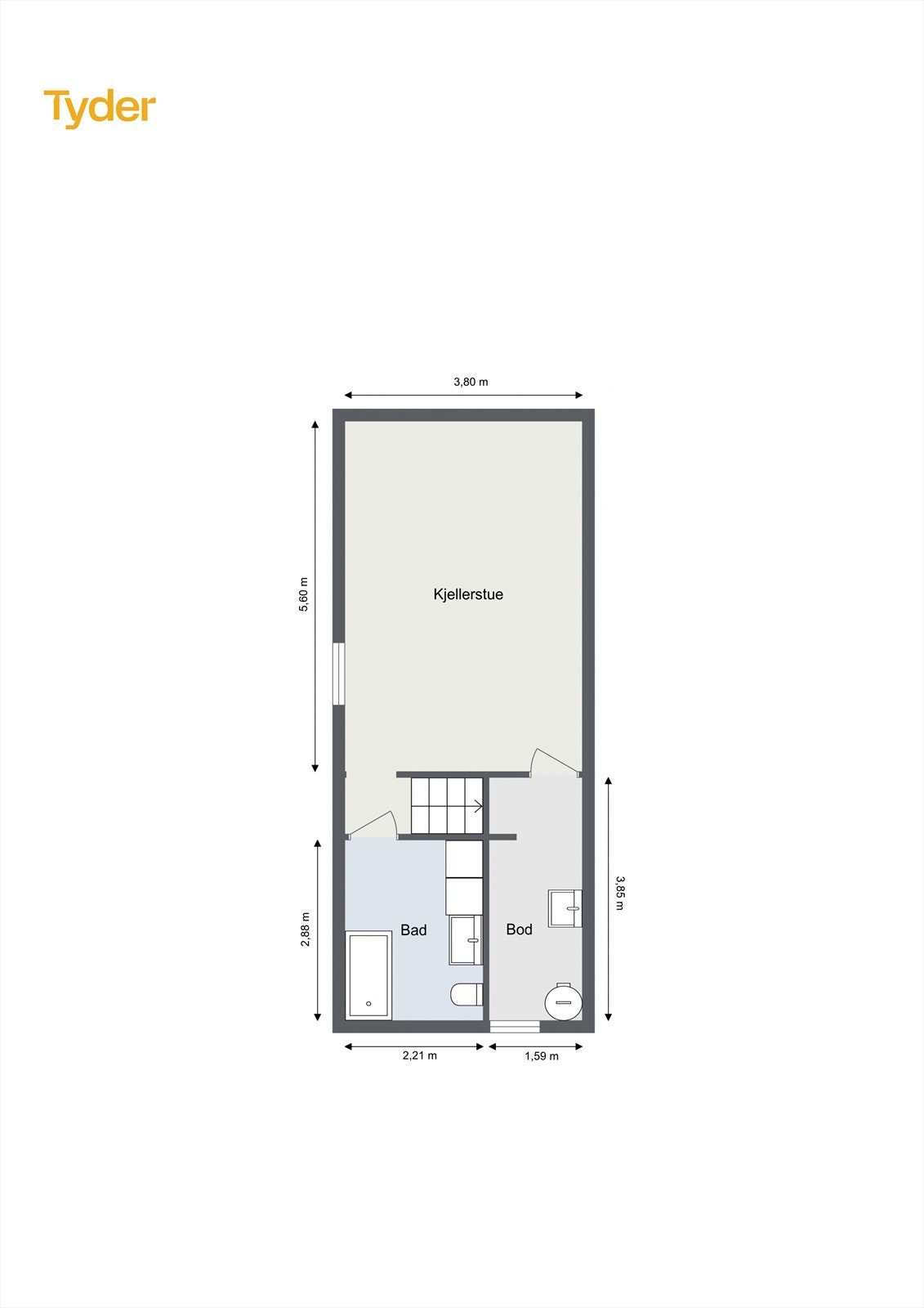 Planløsning Underetasje. Galleribilde