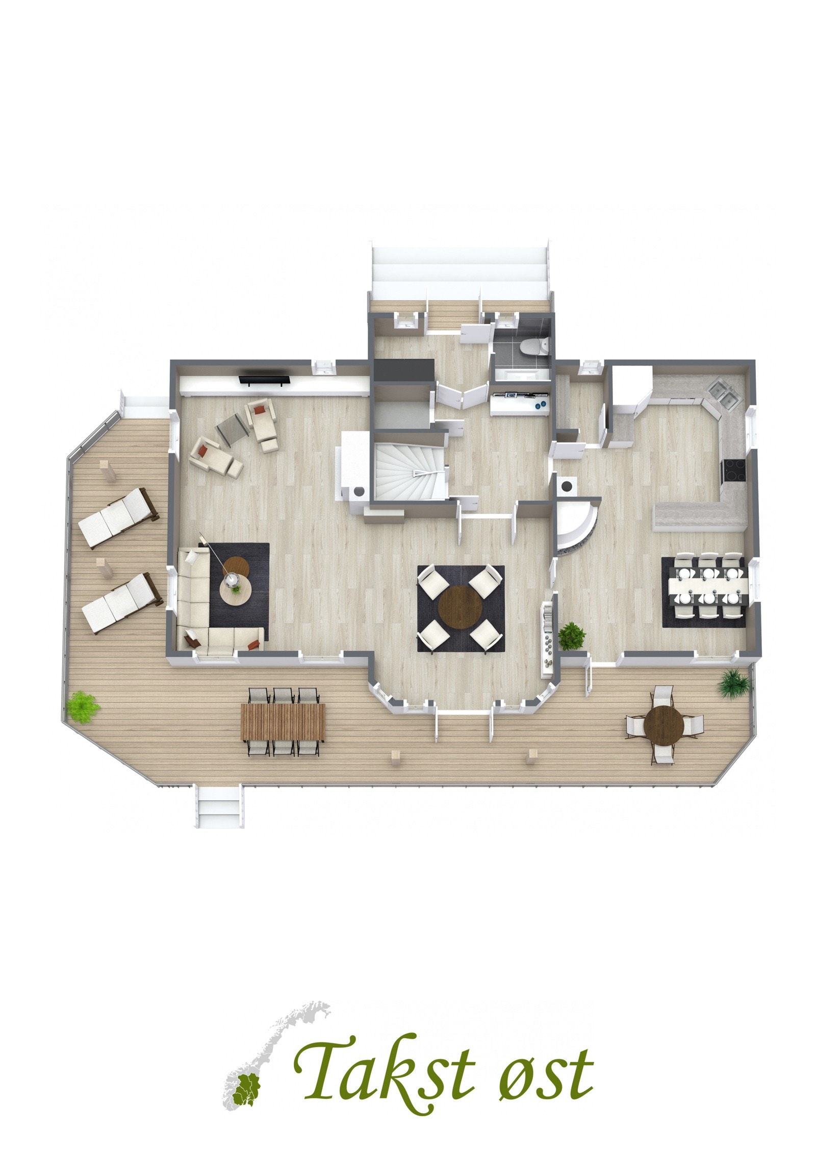 3-D plantegning 1. etasje Galleribilde