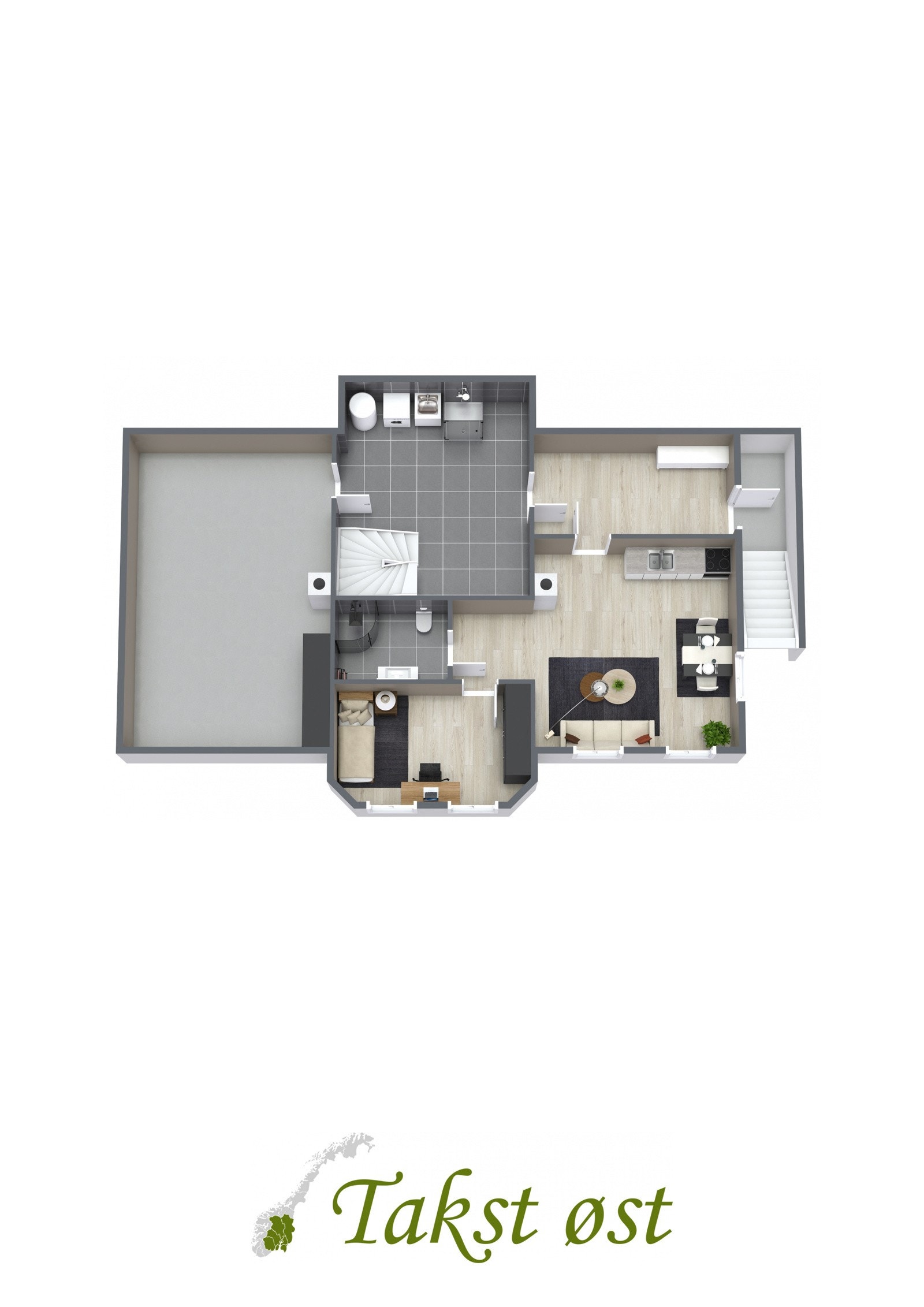 3-D plantegning kjeller Galleribilde