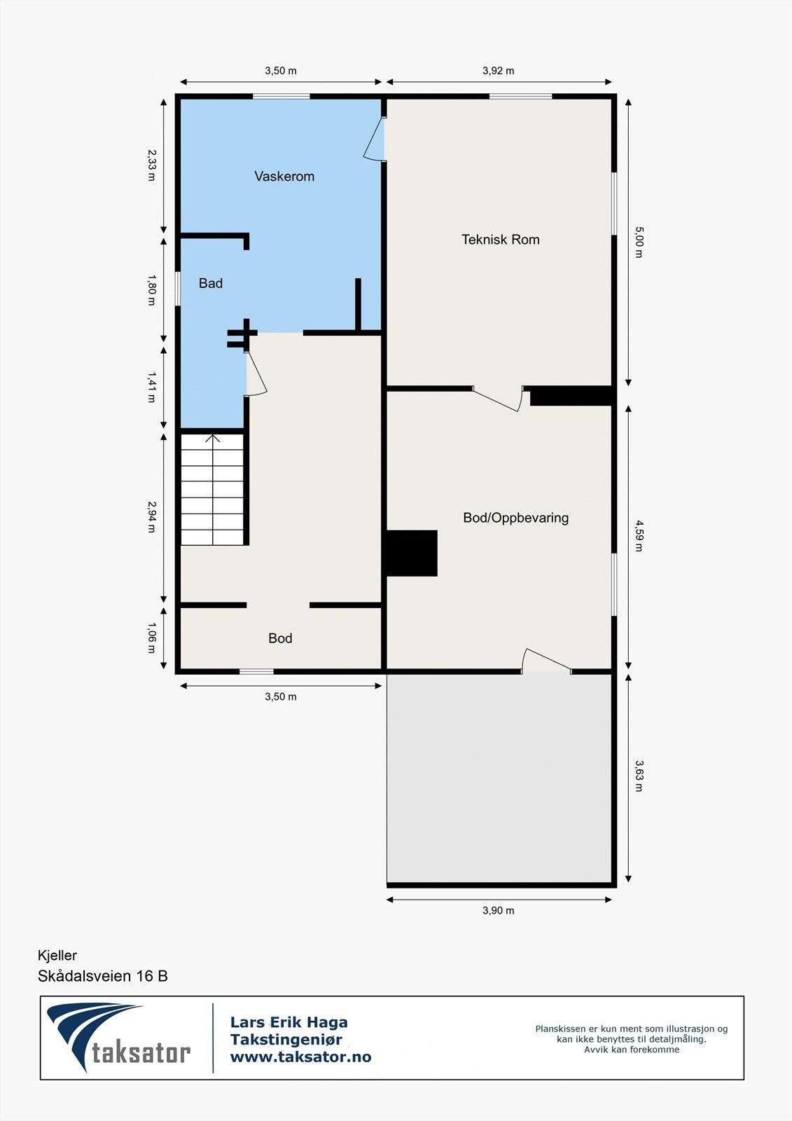 Planskisse kjeller. Galleribilde