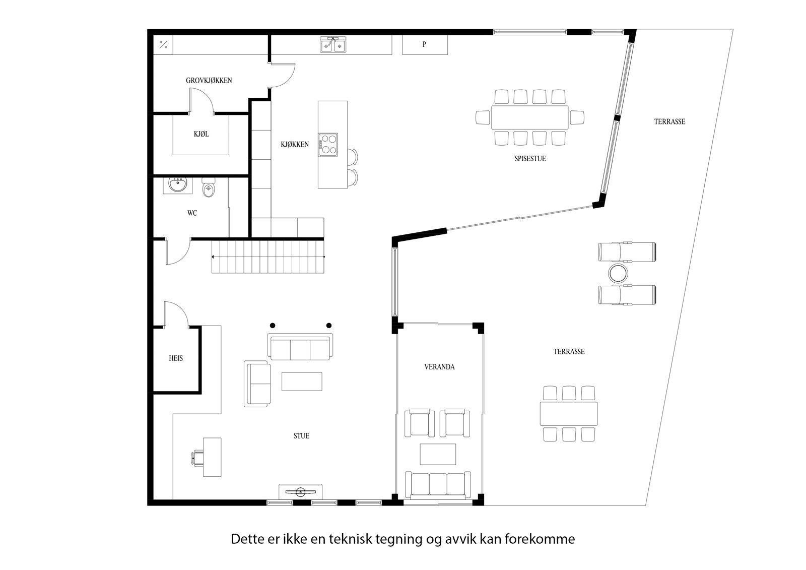 Plantegning 1 etg - Hovedplan Galleribilde