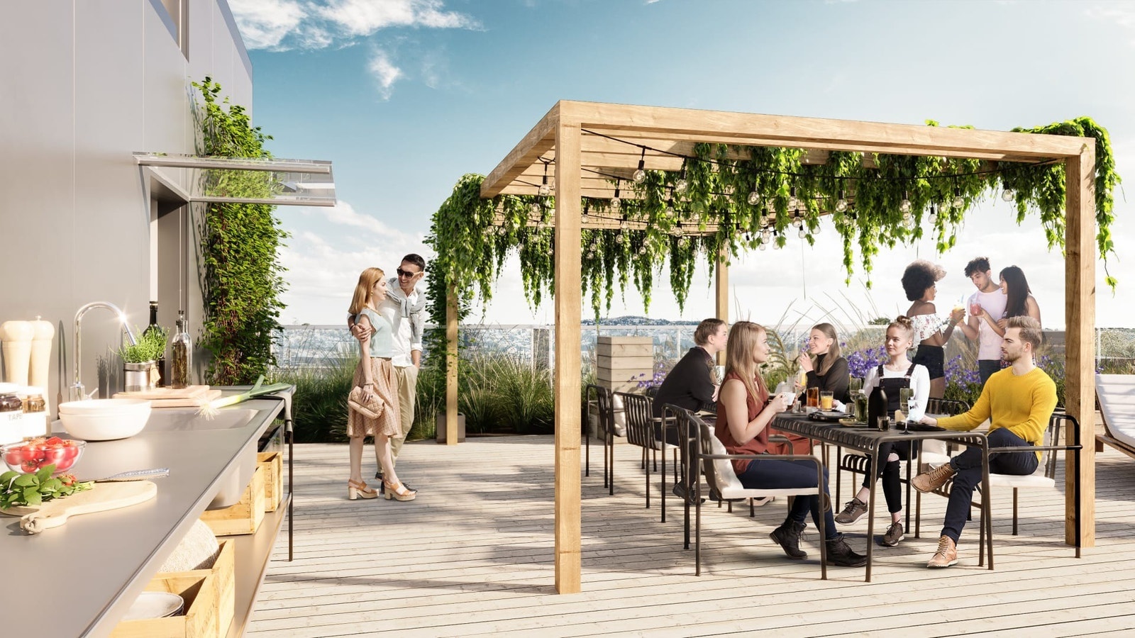 Sommerstemning på takterrassen Galleribilde