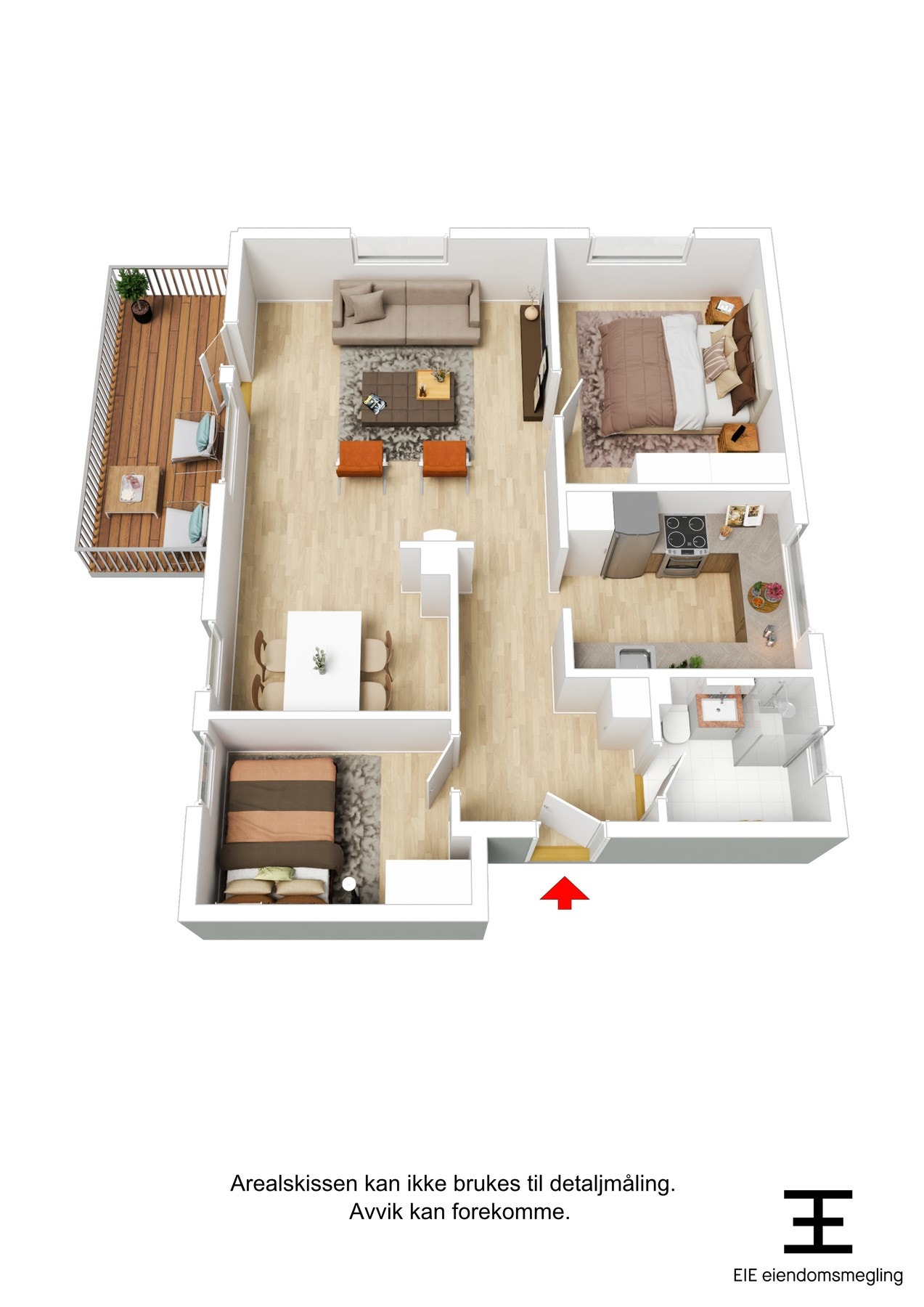 Plantegning i 3D Galleribilde