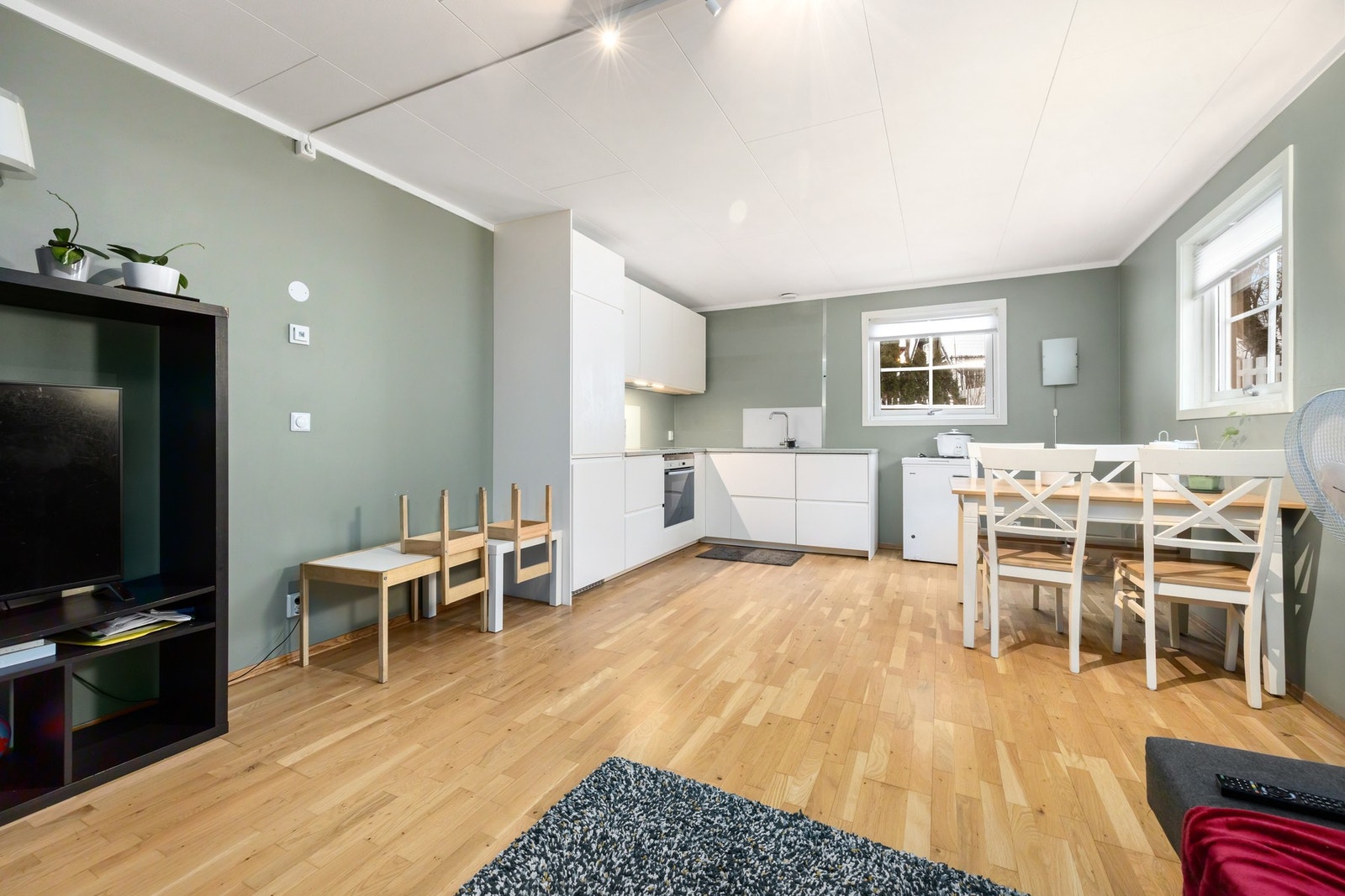 Stue og kjøkken i kjelleretasje Galleribilde