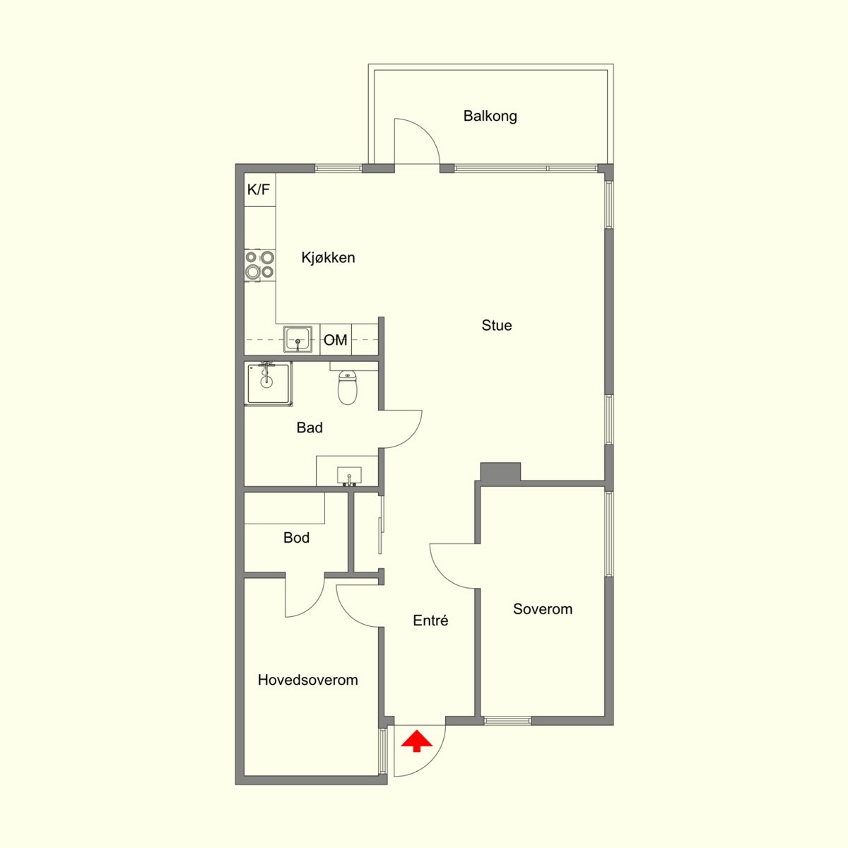 Slik ser leiligheten ut i fugleperspektiv. Galleribilde