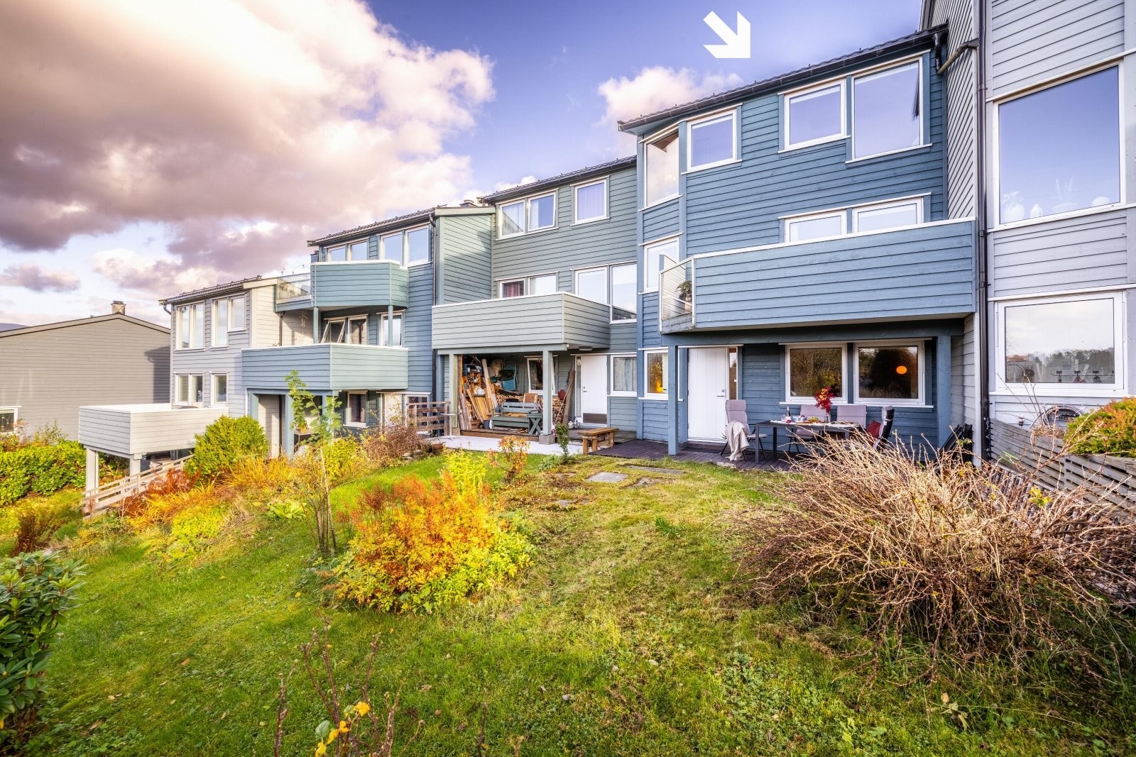 - Boligene er "sakset" - hvilket gir lite innsyn og mer privatliv - Galleribilde