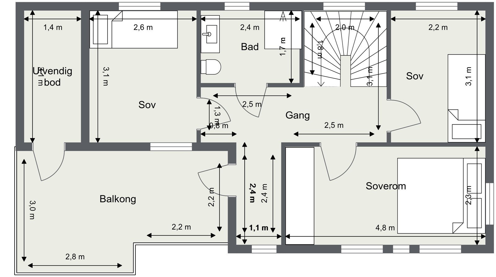 Plantegning 2.etasje. Galleribilde