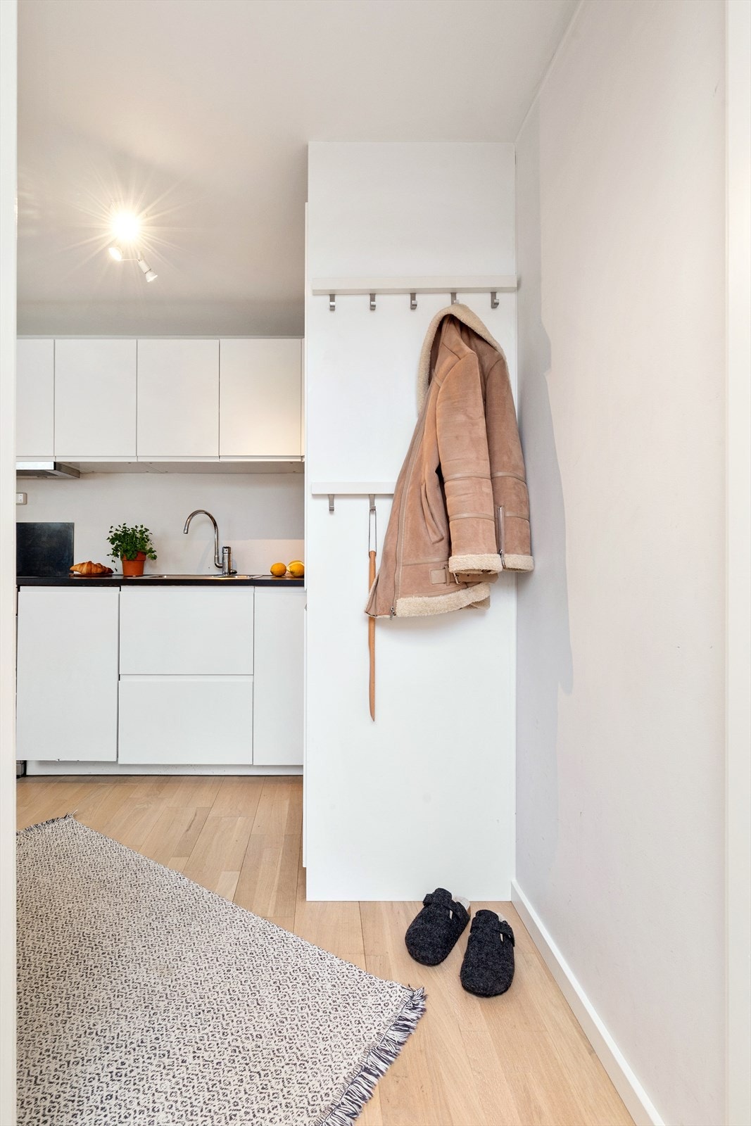 Plass for klesoppheng og sko i utleiedelen Galleribilde