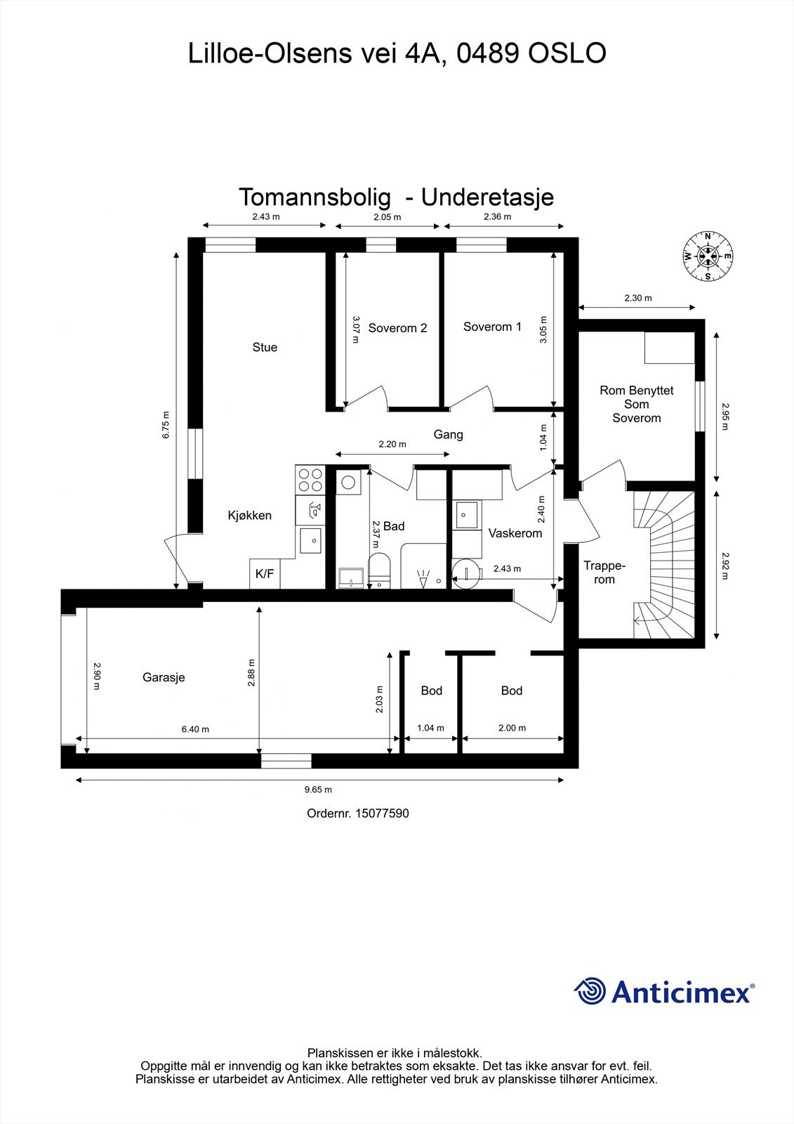 Plantegning kjelleretasje Galleribilde