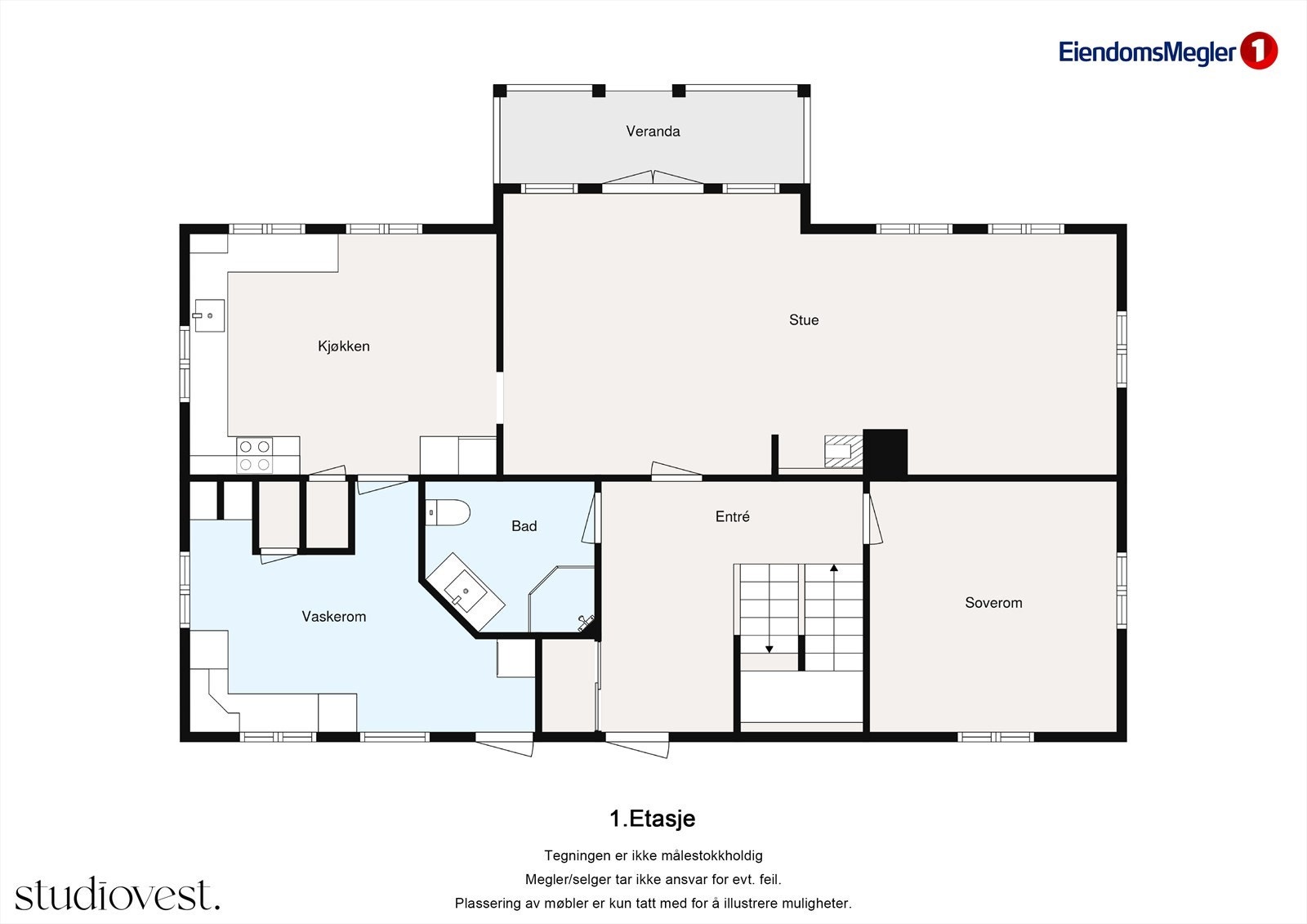 Planskisse hovedetasje Galleribilde