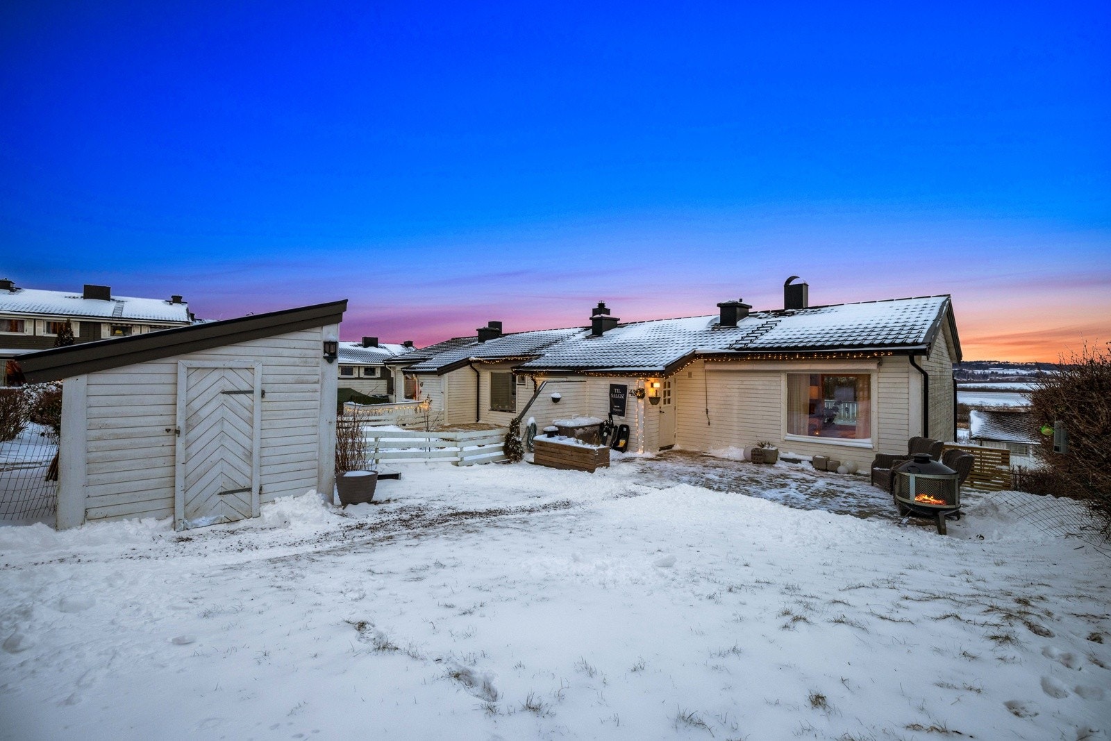 Rekkehuset er på 105 kvm, fordelt på 1. etasje og underetasje. Galleribilde