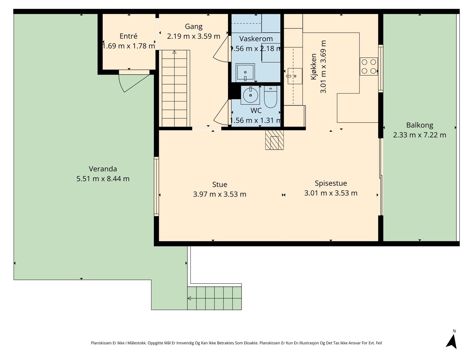 Plantegning 1.etg Galleribilde